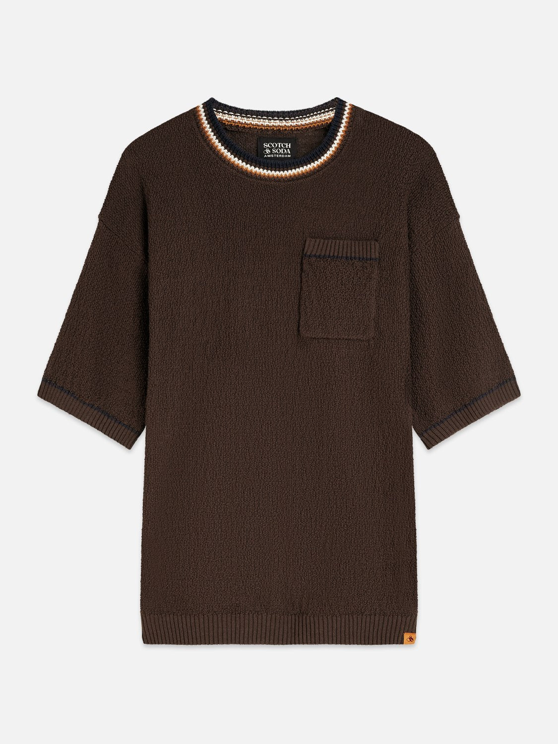 Knitted Cotton Linenblend Relaxedfit Tshirt - Scotch & Soda South Africa