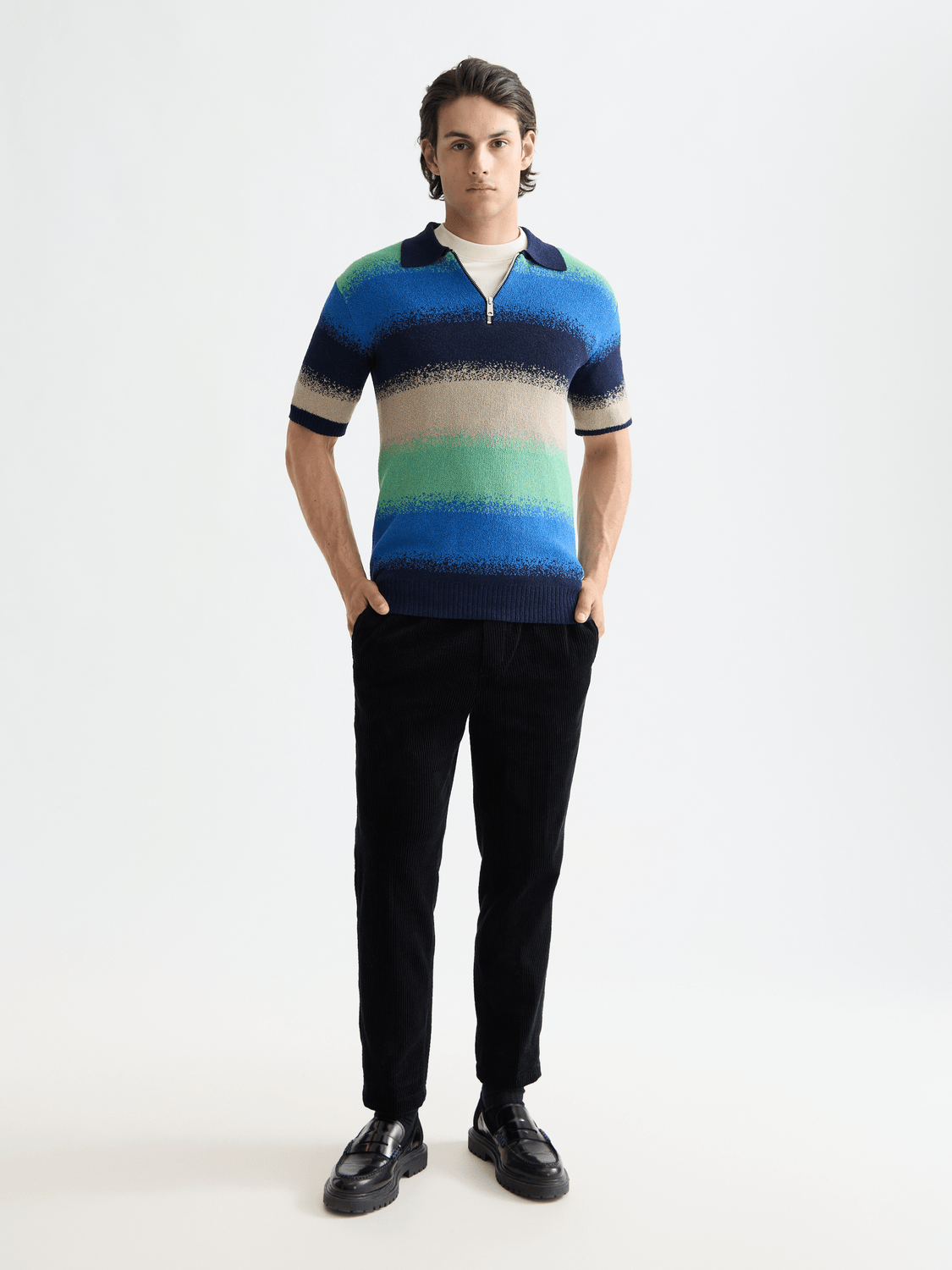 Knitted Degrade Polo - Scotch & Soda South Africa