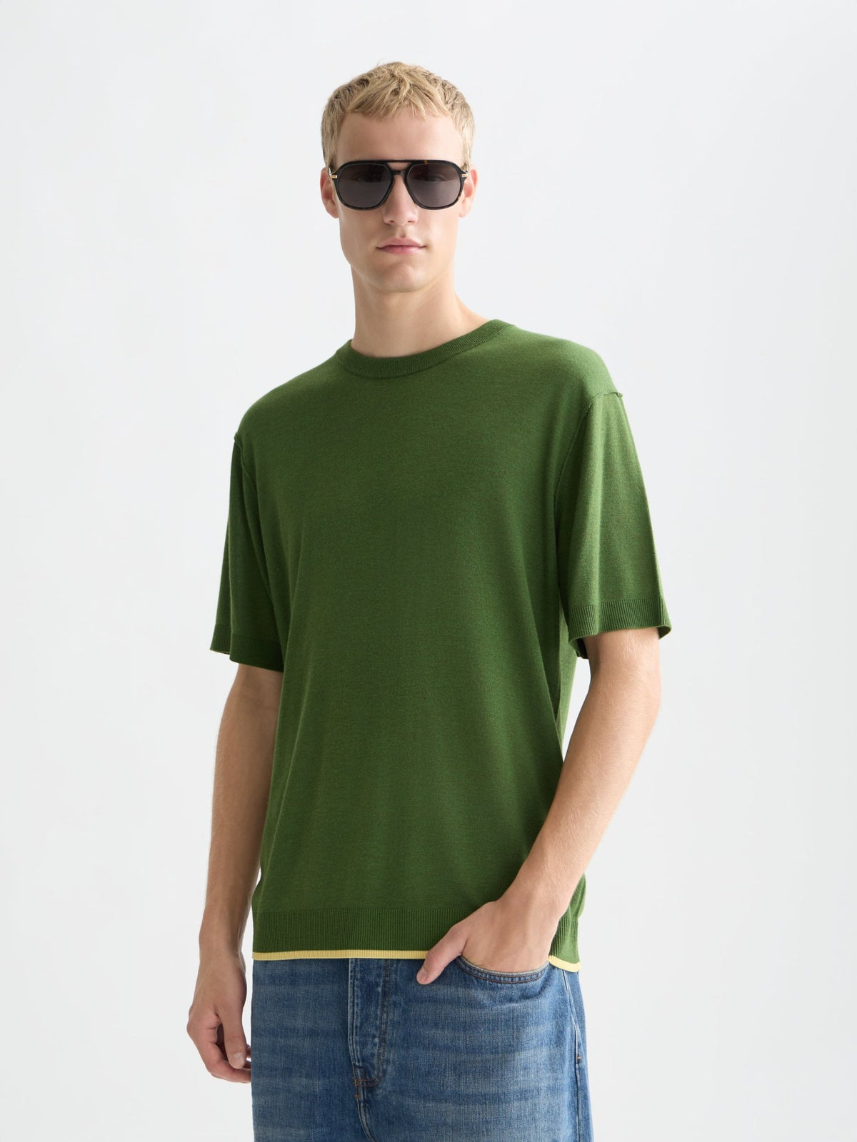 Knitted Relaxed-Fit T-Shirt - Scotch & Soda South Africa