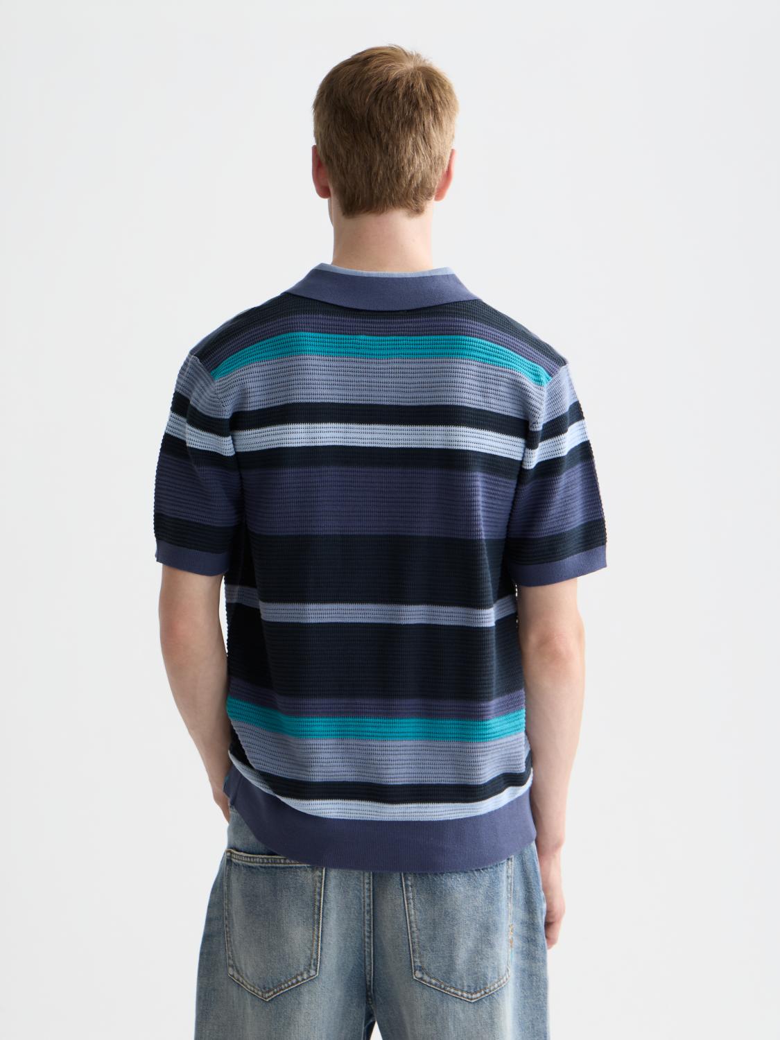 Knitted Striped Regular-Fit Polo - Scotch & Soda South Africa