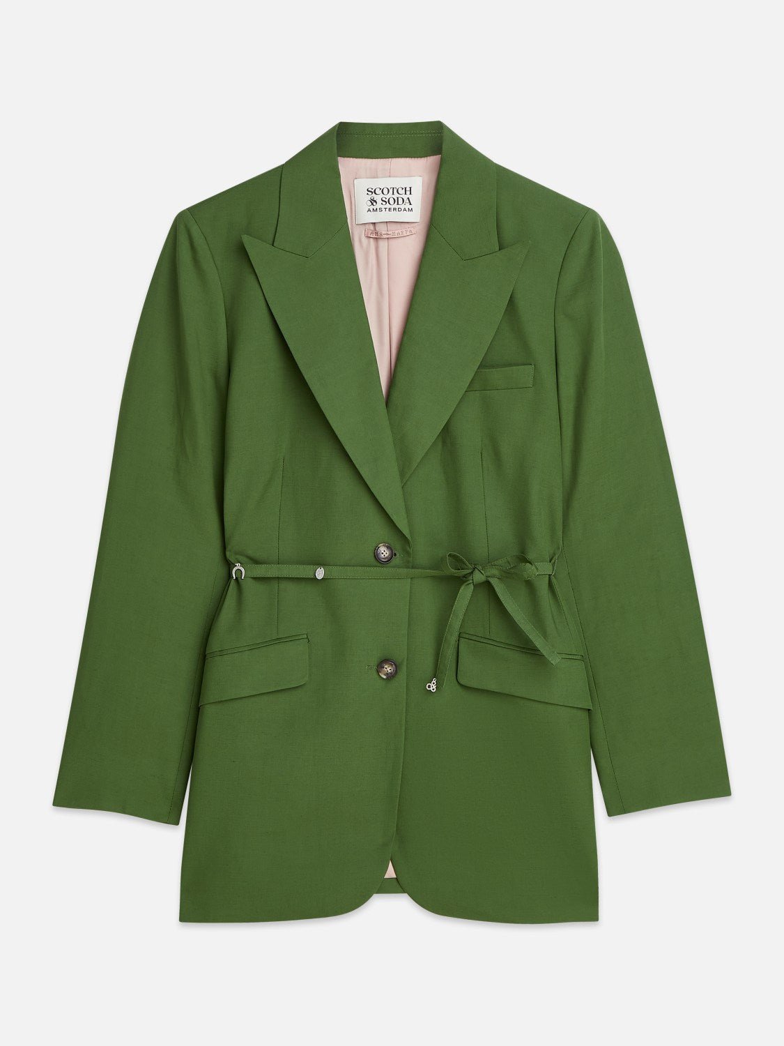 Linen Blend Blazer With Charm Belt - Scotch & Soda South Africa