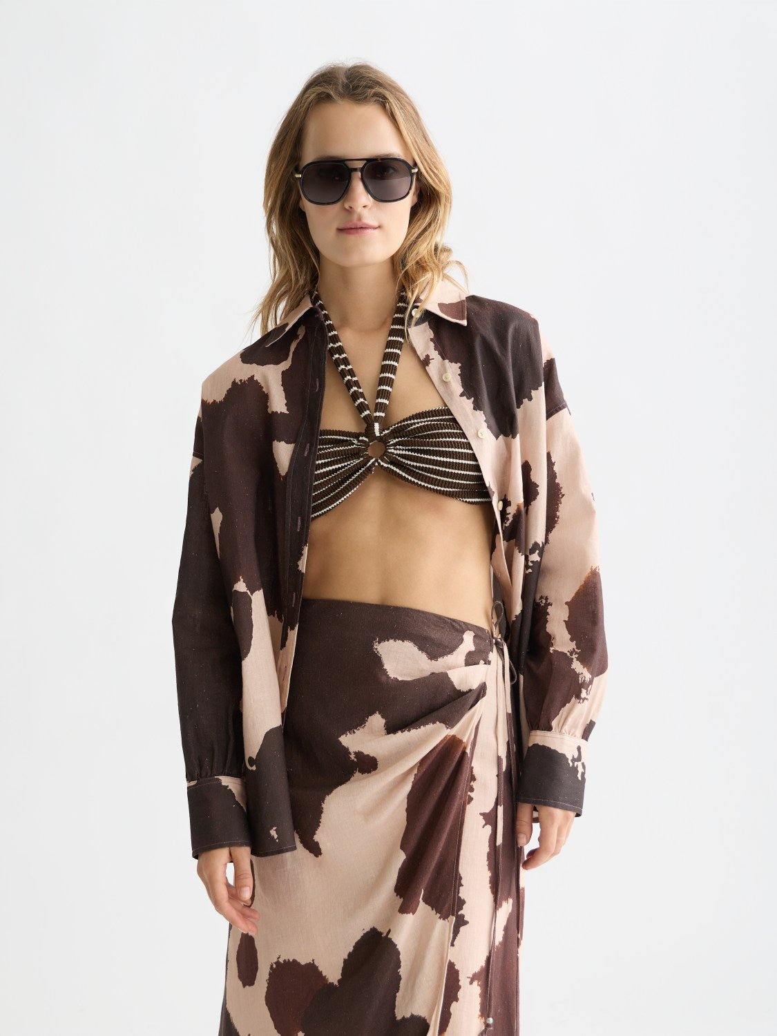 Linen Blend Printed Shirt - Scotch & Soda South Africa