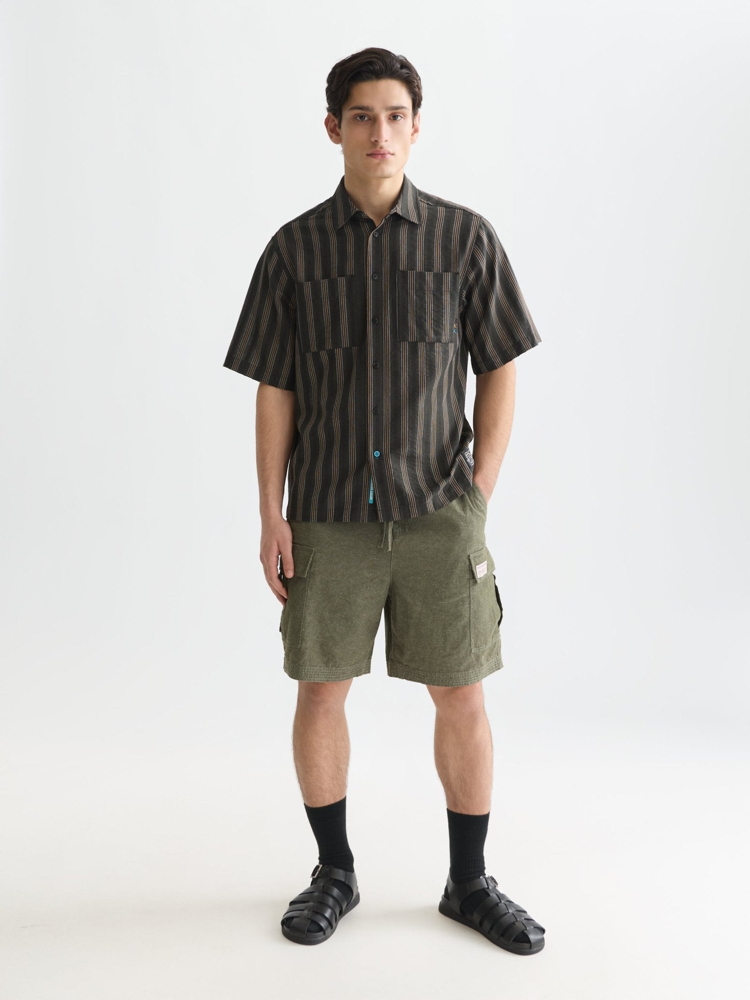 Linen Blend Relaxed-Fit Cargo Bermuda Shorts - Scotch & Soda South Africa