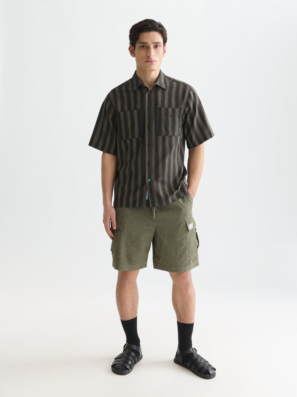 Linen Blend Relaxed-Fit Cargo Bermuda Shorts - Scotch & Soda South Africa