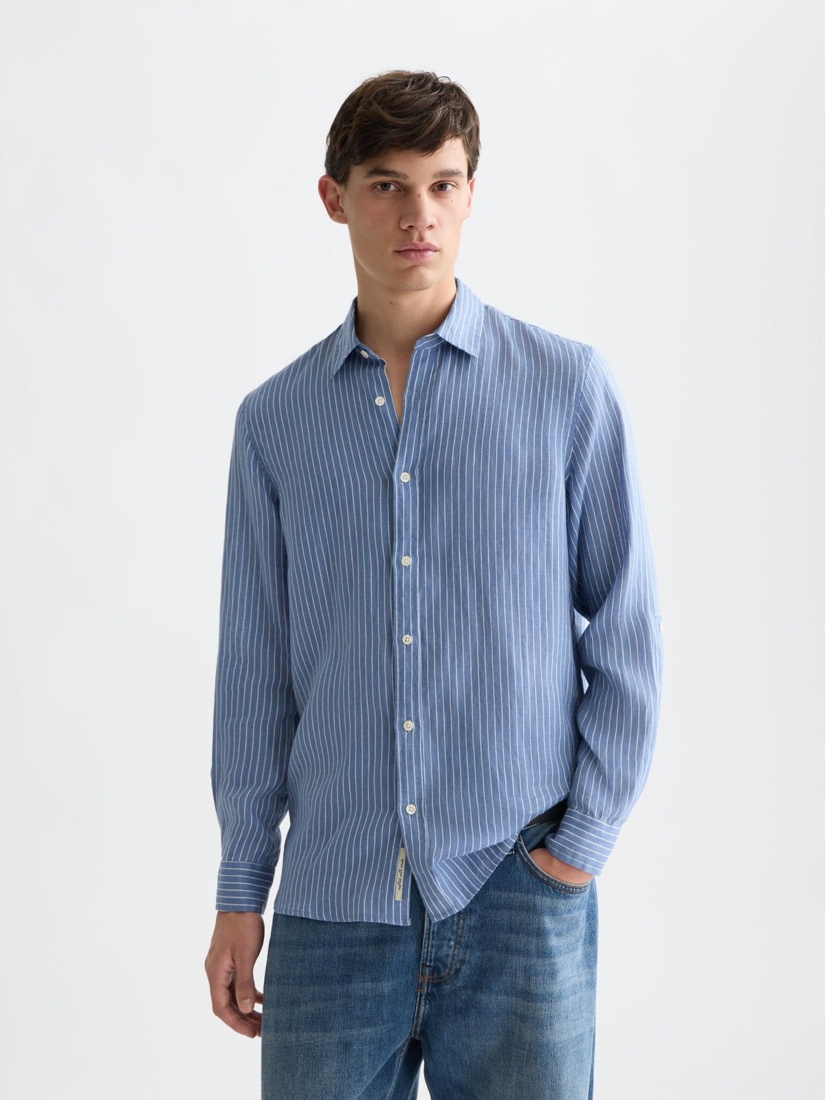 Linen Striped Regular Fit Shirt - Scotch & Soda South Africa