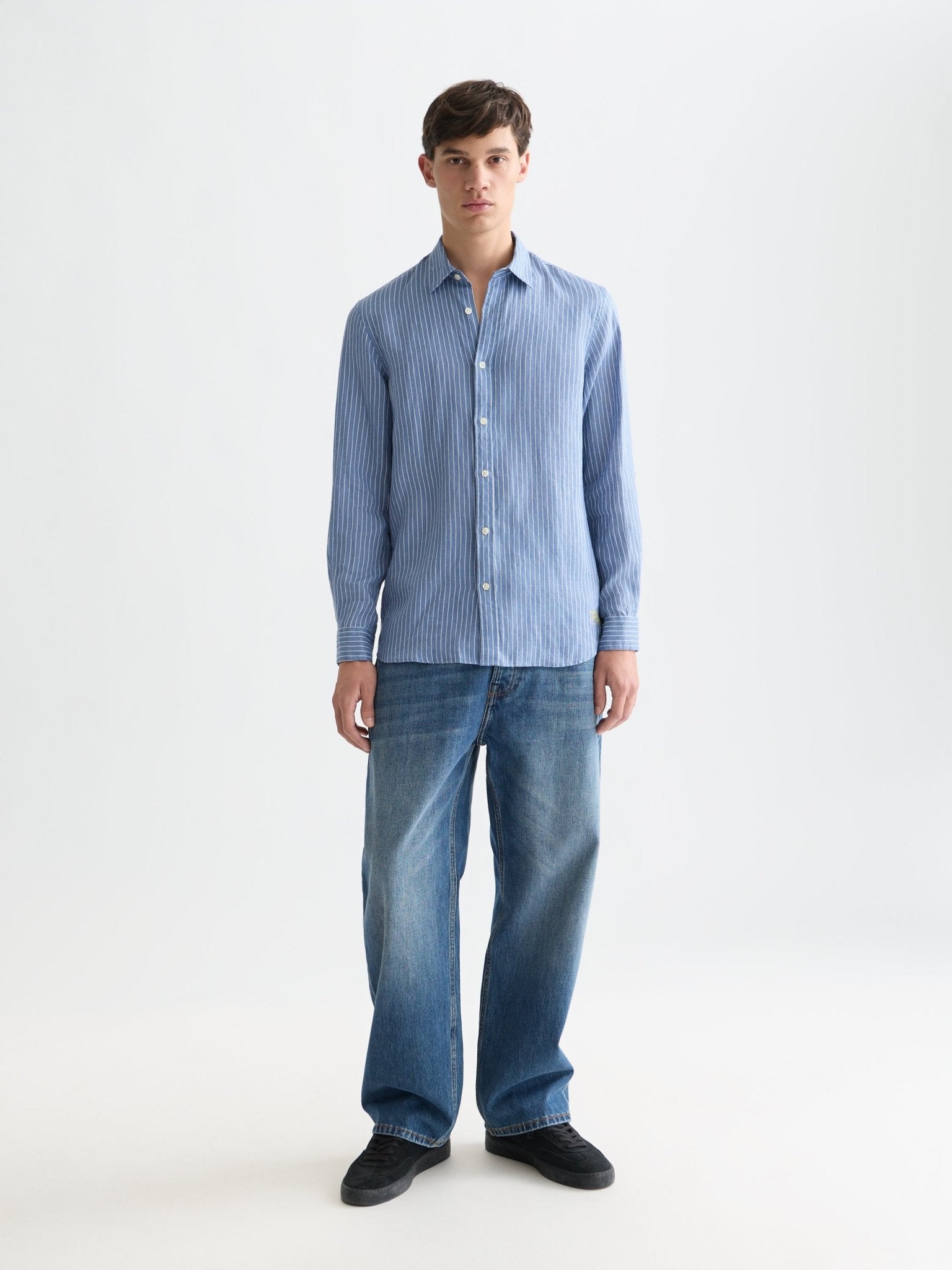 Linen Striped Regular Fit Shirt - Scotch & Soda South Africa