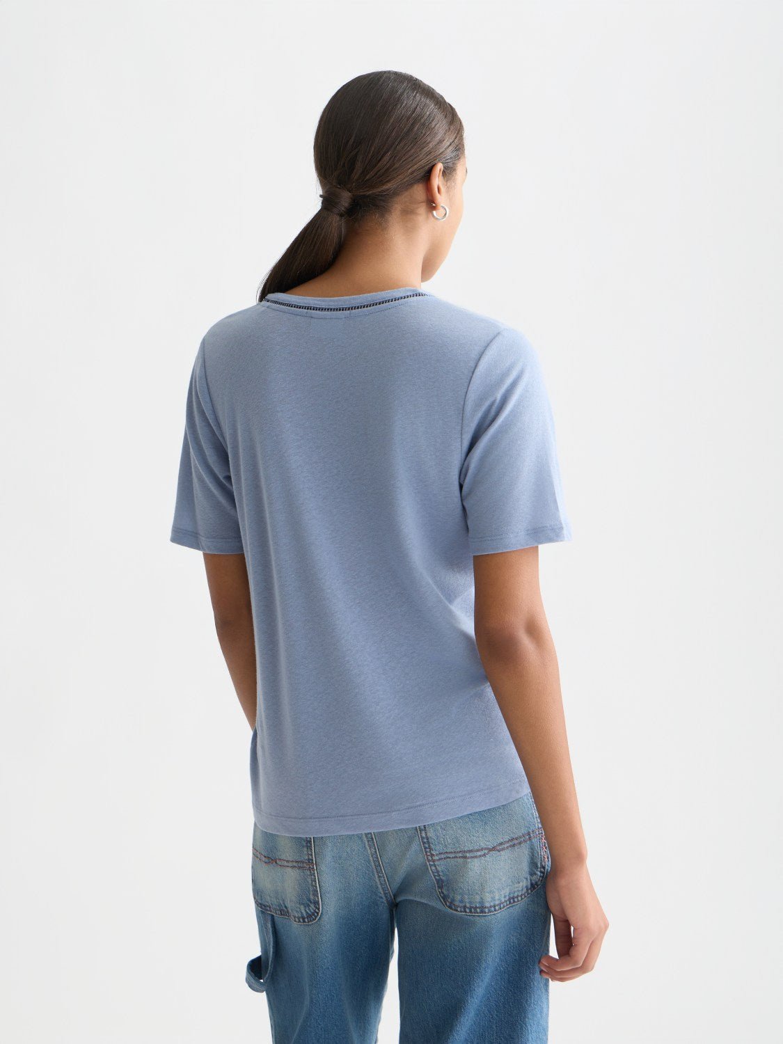 Linen V-Neck T-Shirt - Scotch & Soda South Africa