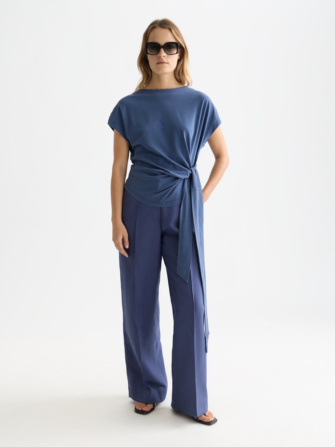 Lou - Lyocell High Rise Wide Leg Pants - Scotch & Soda South Africa