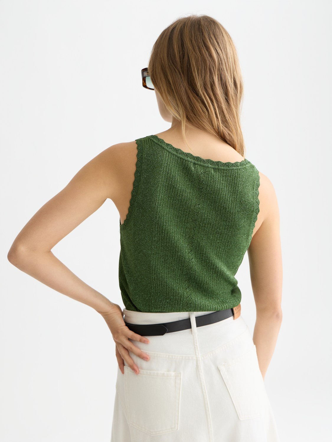 Metallic Ribbed Knitted Tank - Scotch & Soda South Africa