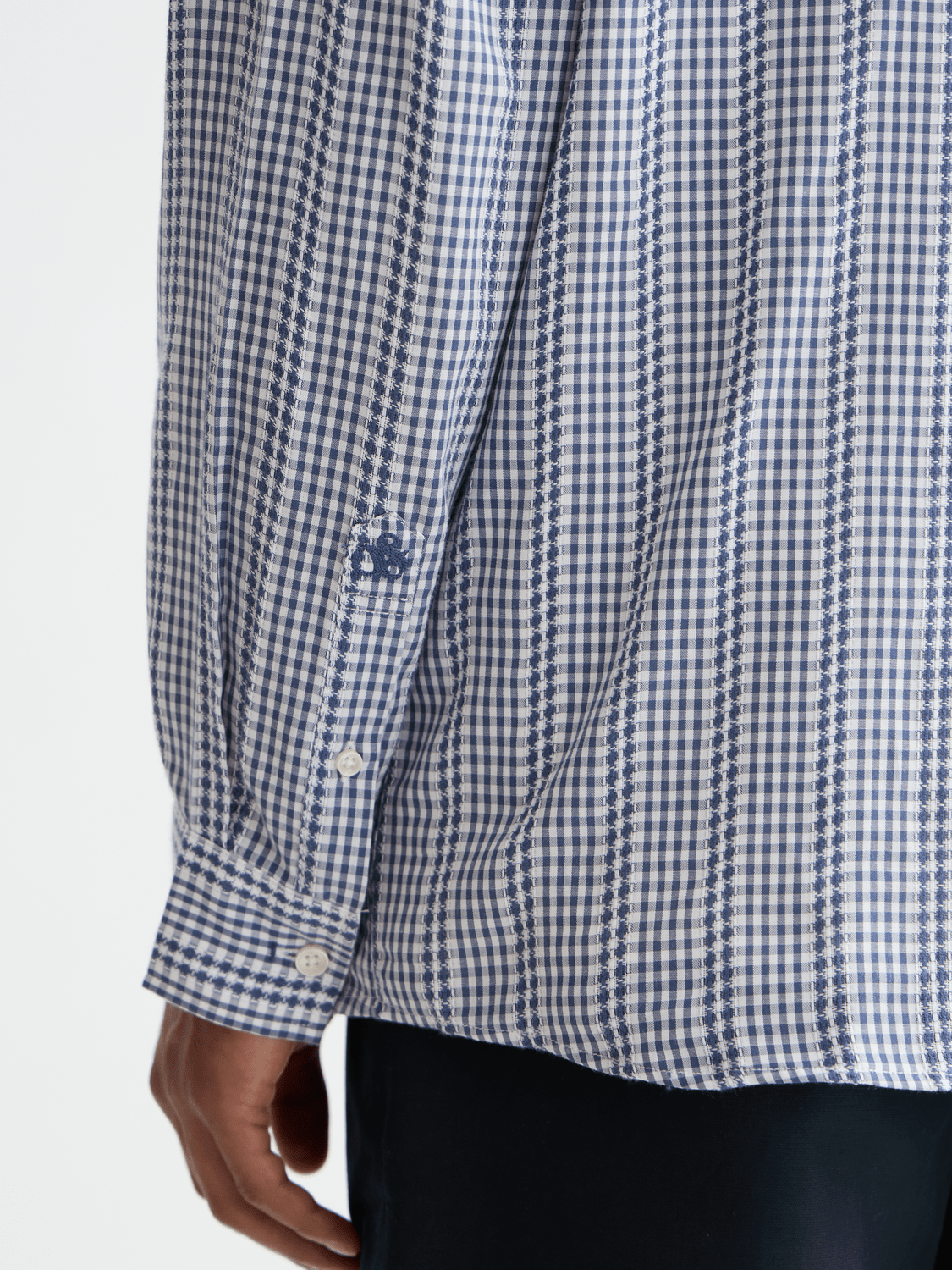 Microcheck Cotton Poplin Shirt - Scotch & Soda South Africa