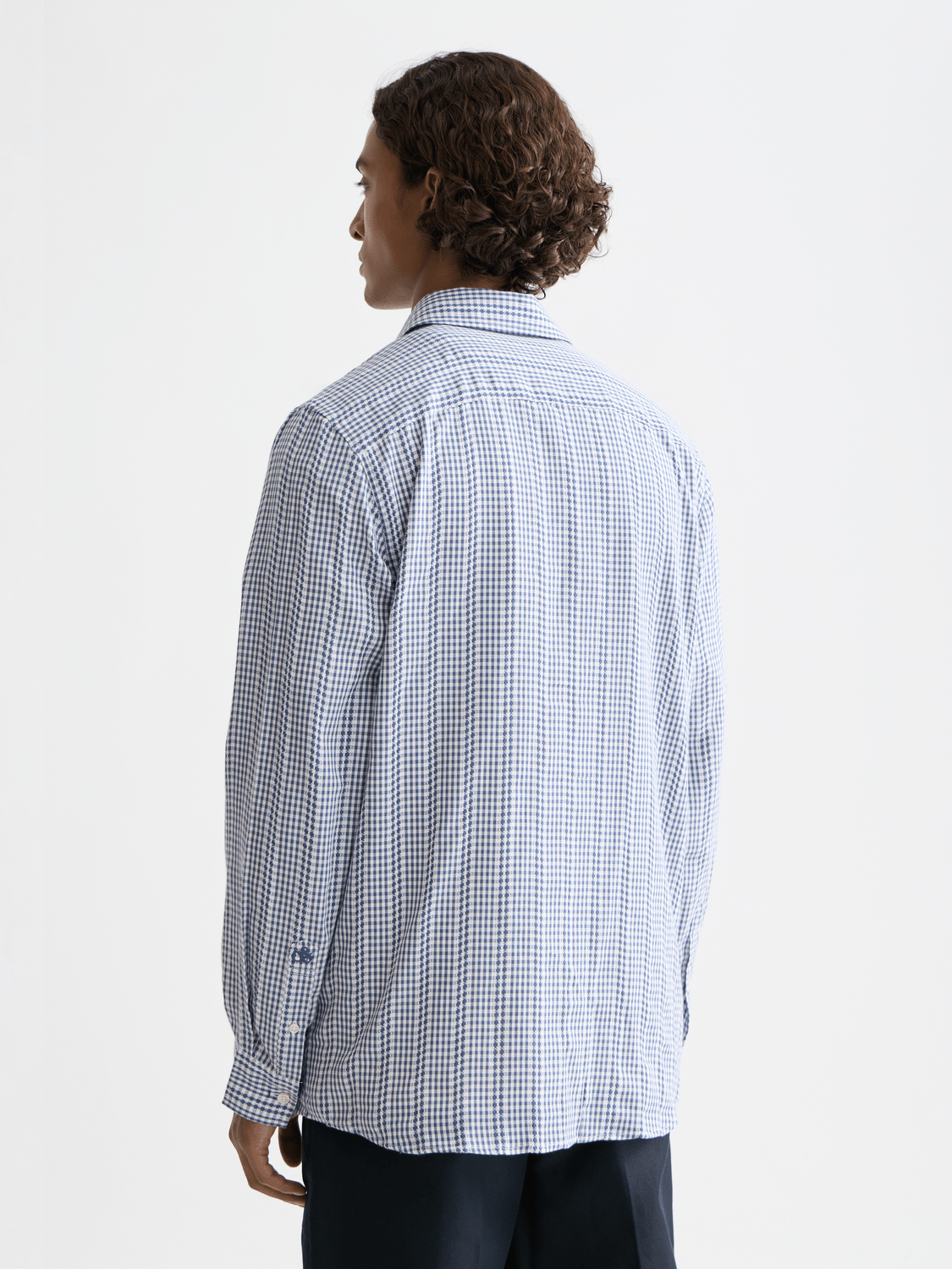 Microcheck Cotton Poplin Shirt - Scotch & Soda South Africa
