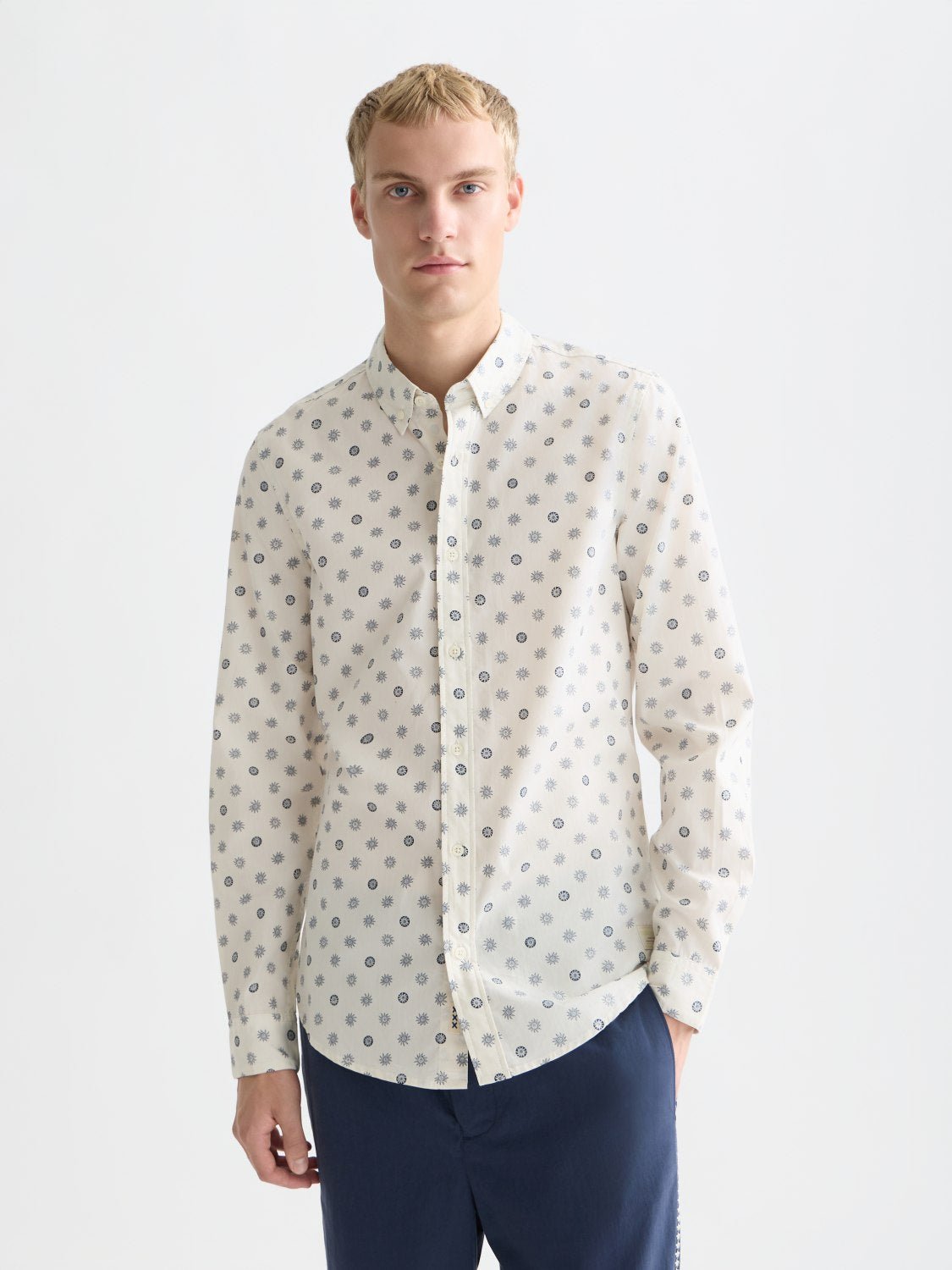 Microprint Poplin Slimfit Shirt - Scotch & Soda South Africa