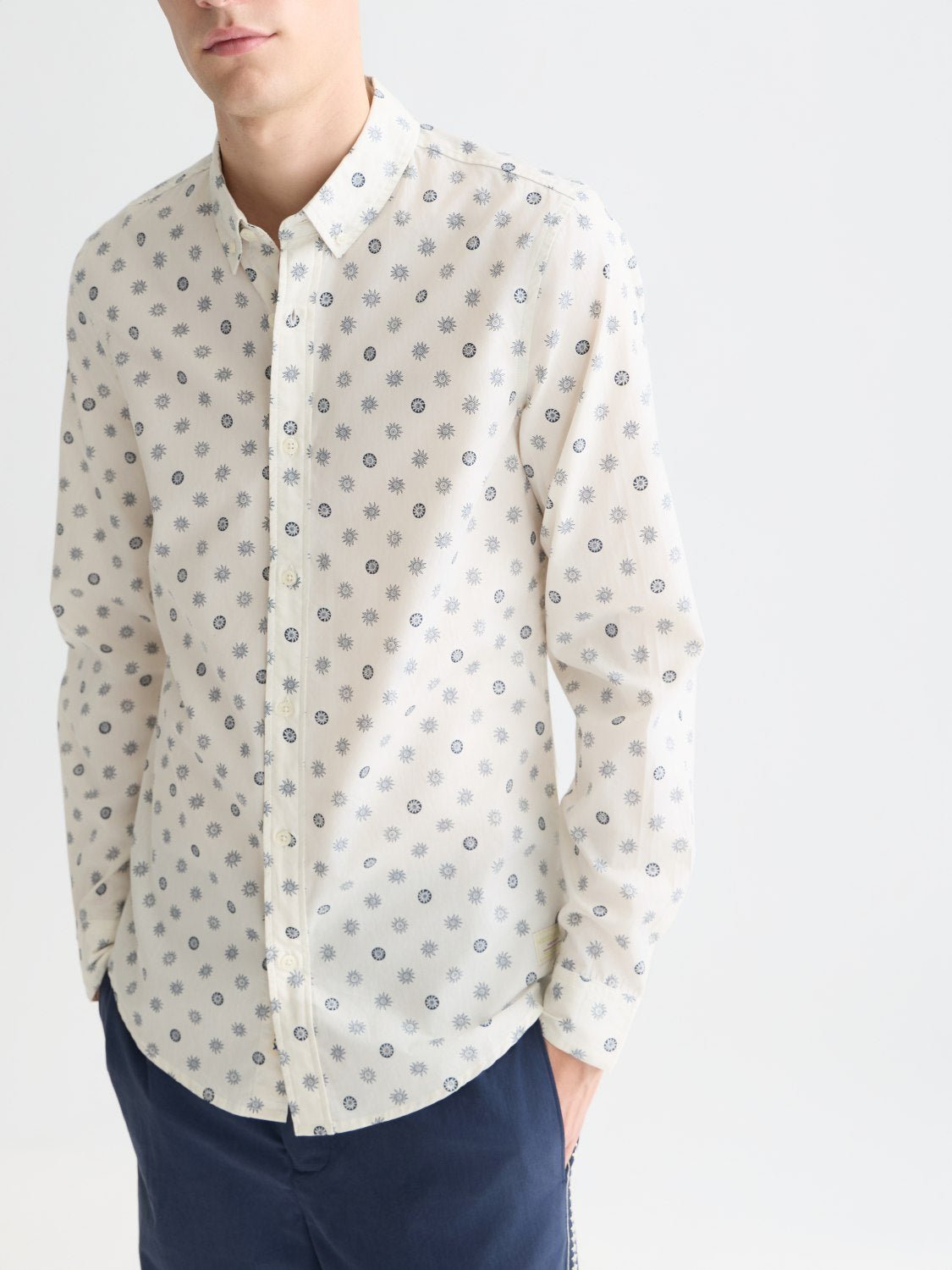 Microprint Poplin Slimfit Shirt - Scotch & Soda South Africa
