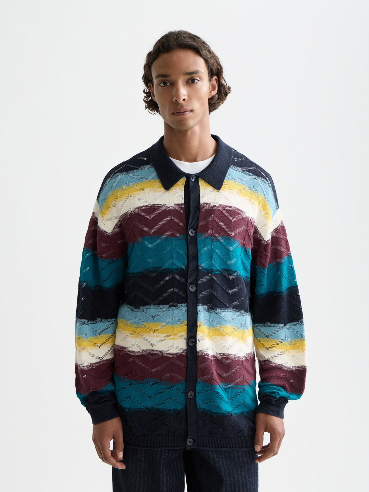 Open Structure Knitted Cardigan - Scotch & Soda South Africa
