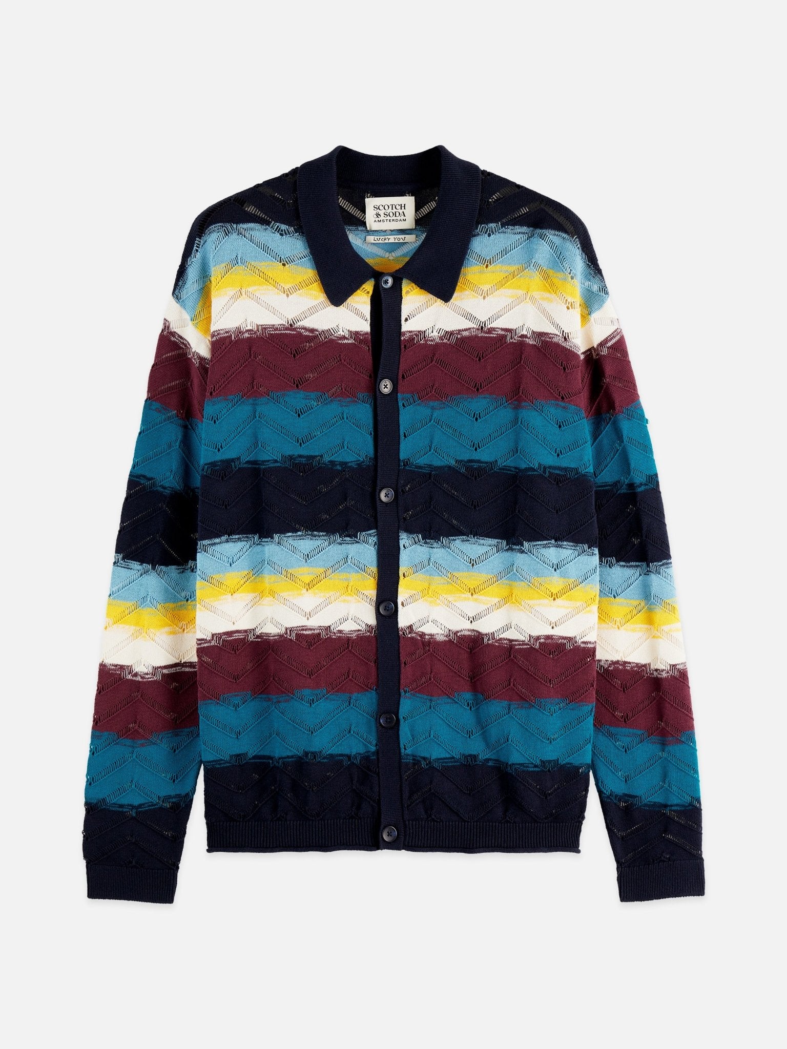Open Structure Knitted Cardigan - Scotch & Soda South Africa