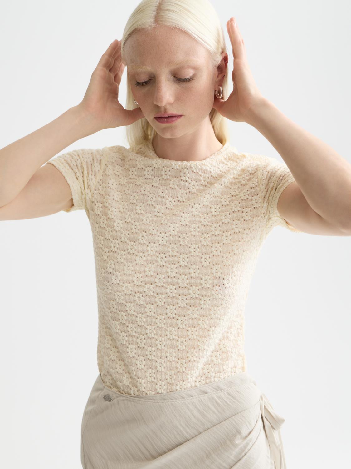 Open Structure Slim Fit T-Shirt - Scotch & Soda South Africa