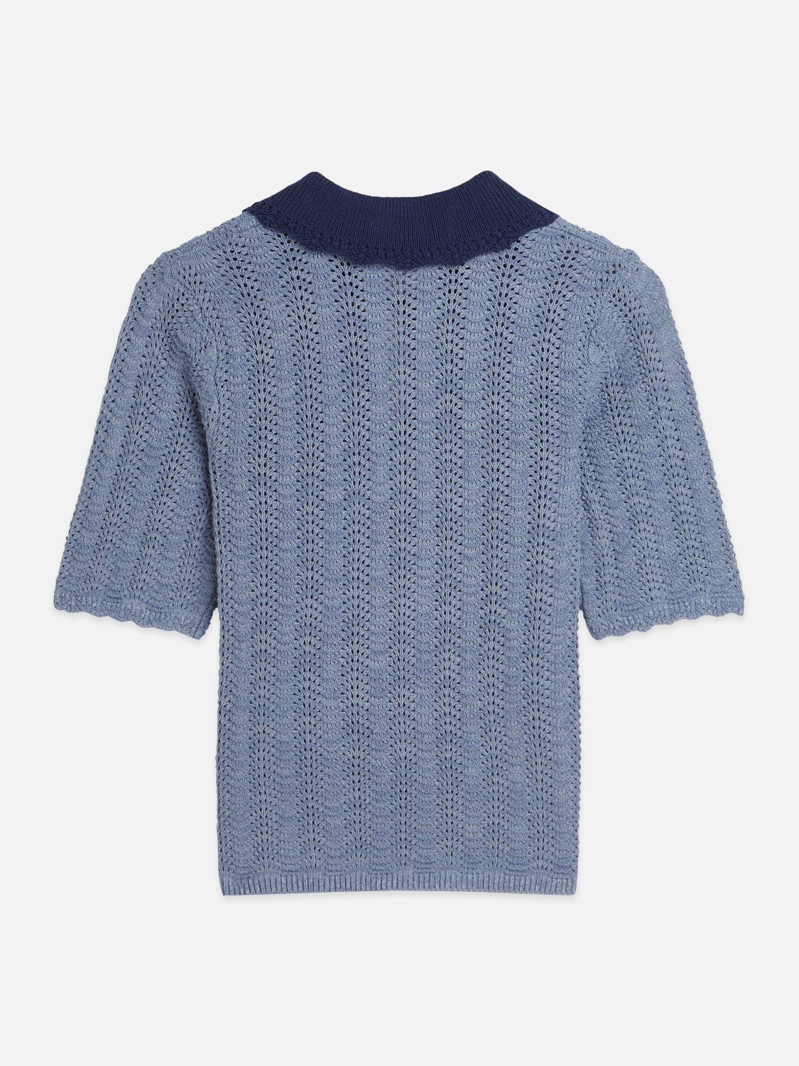 Pointelle Collared Knitted Tee - Scotch & Soda South Africa