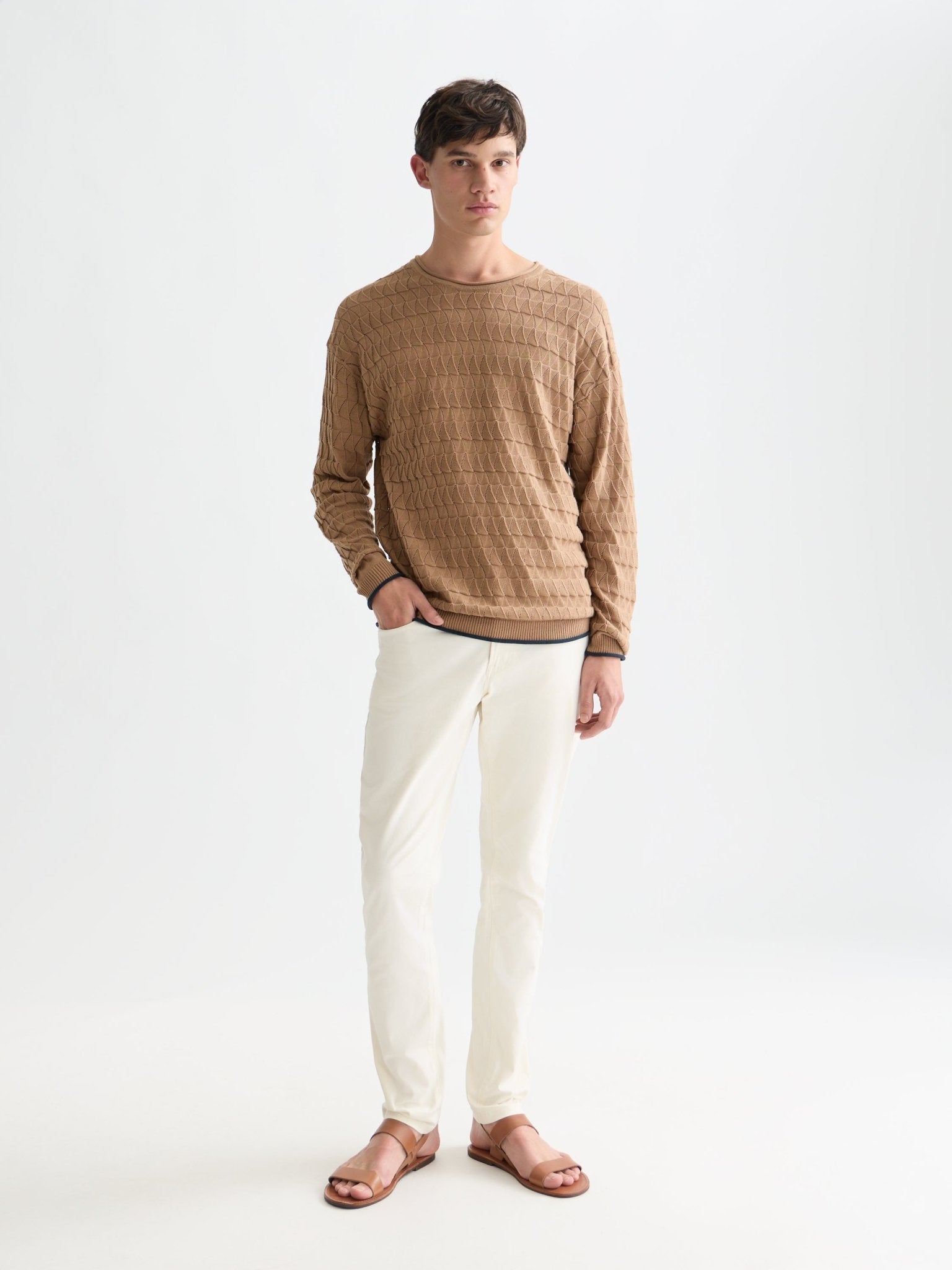 Pointelle Dropped Shoulder Pullover - Scotch & Soda South Africa