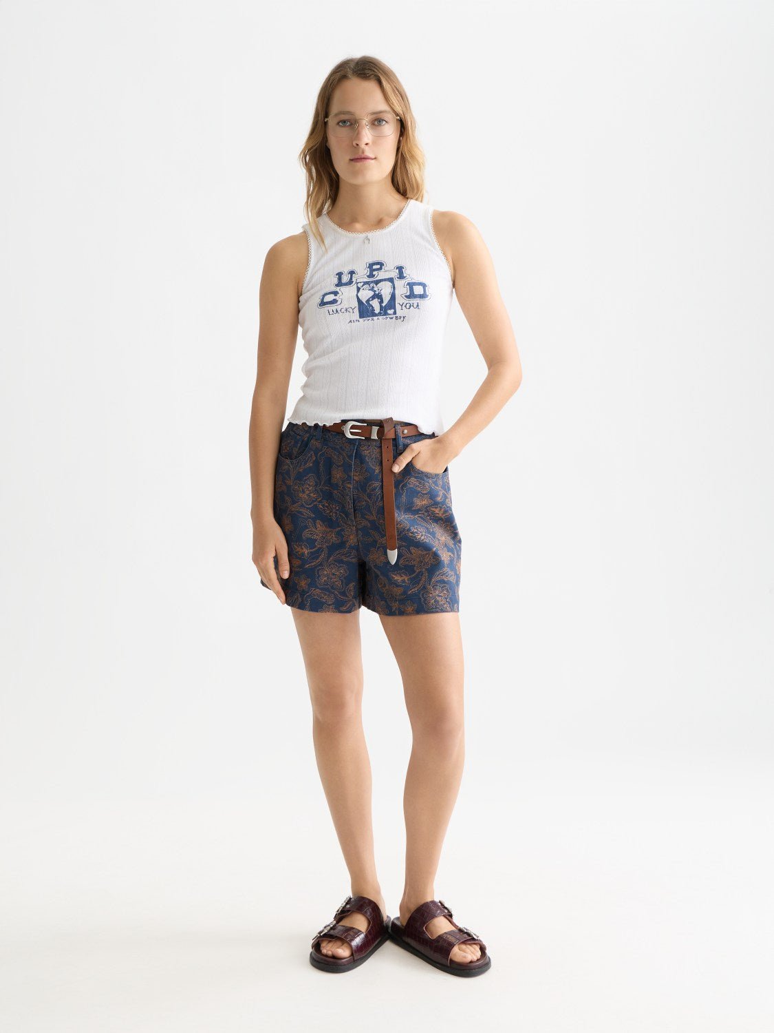 Pointelle Jersey Artwork Tank - Scotch & Soda South Africa