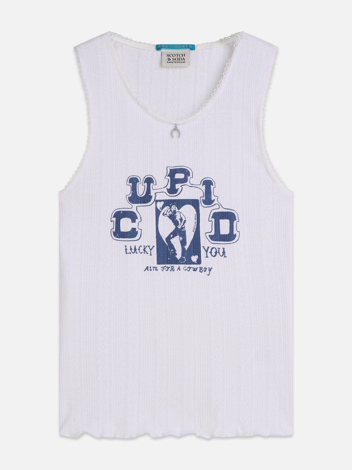 Pointelle Jersey Artwork Tank - Scotch & Soda South Africa