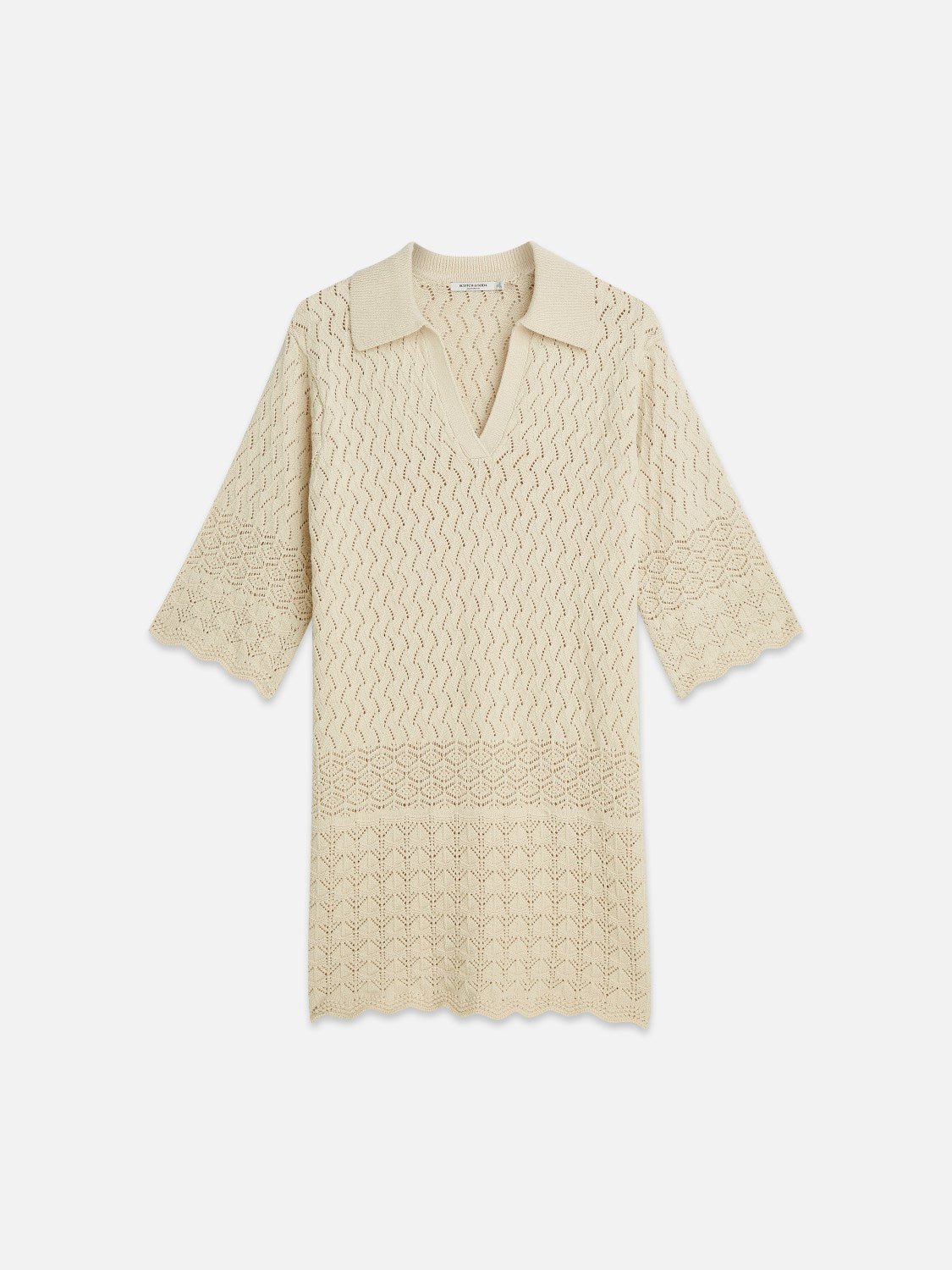 Pointelle Stitch Knitted Short Tunic Dress - Scotch & Soda South Africa