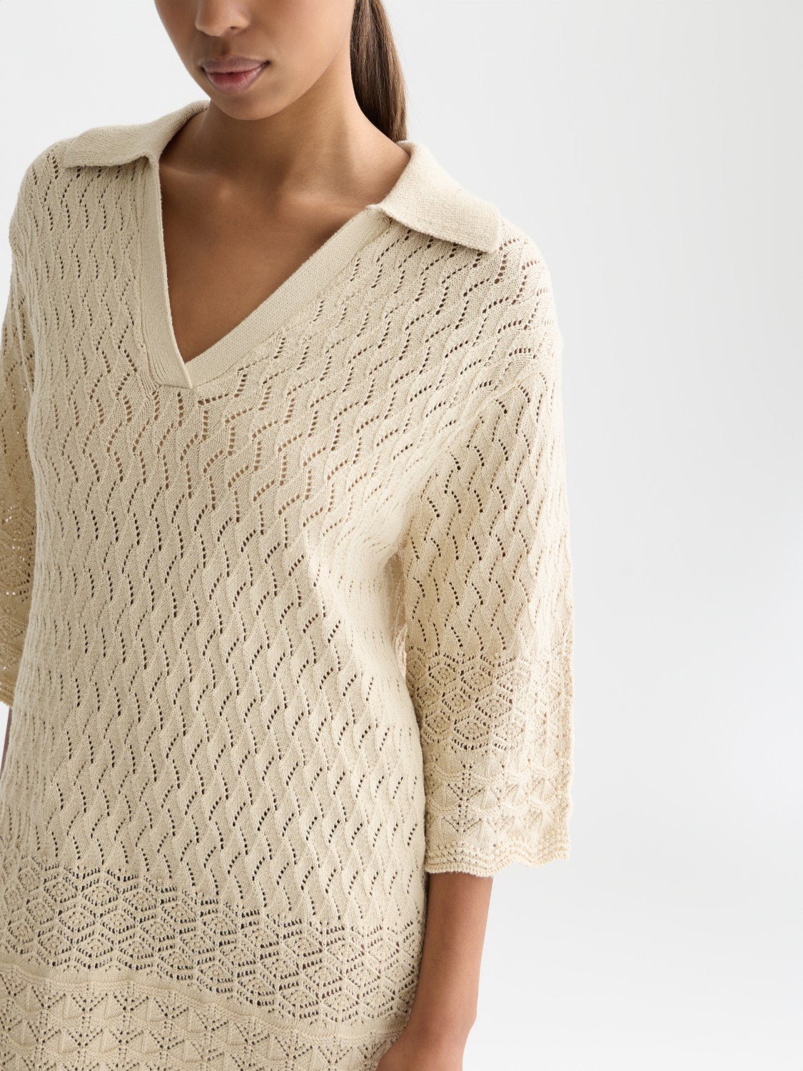 Pointelle Stitch Knitted Short Tunic Dress - Scotch & Soda South Africa
