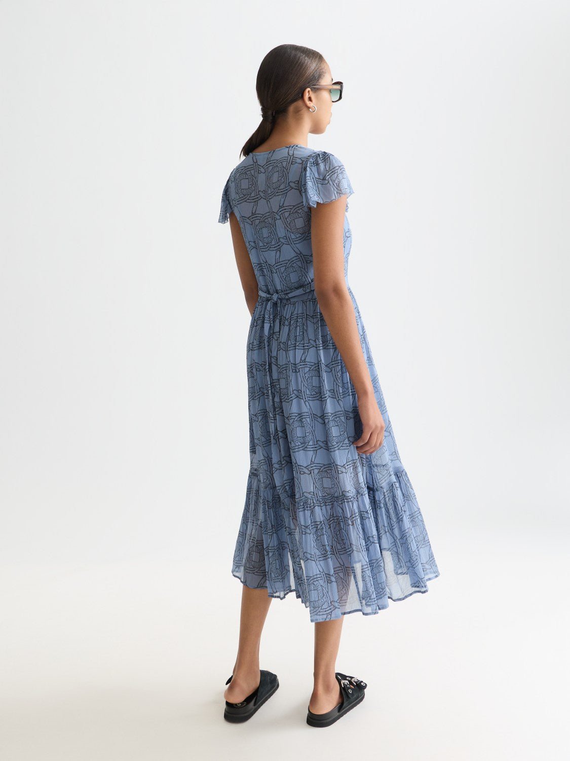 Printed Chiffon Midi Day Dress - Scotch & Soda South Africa