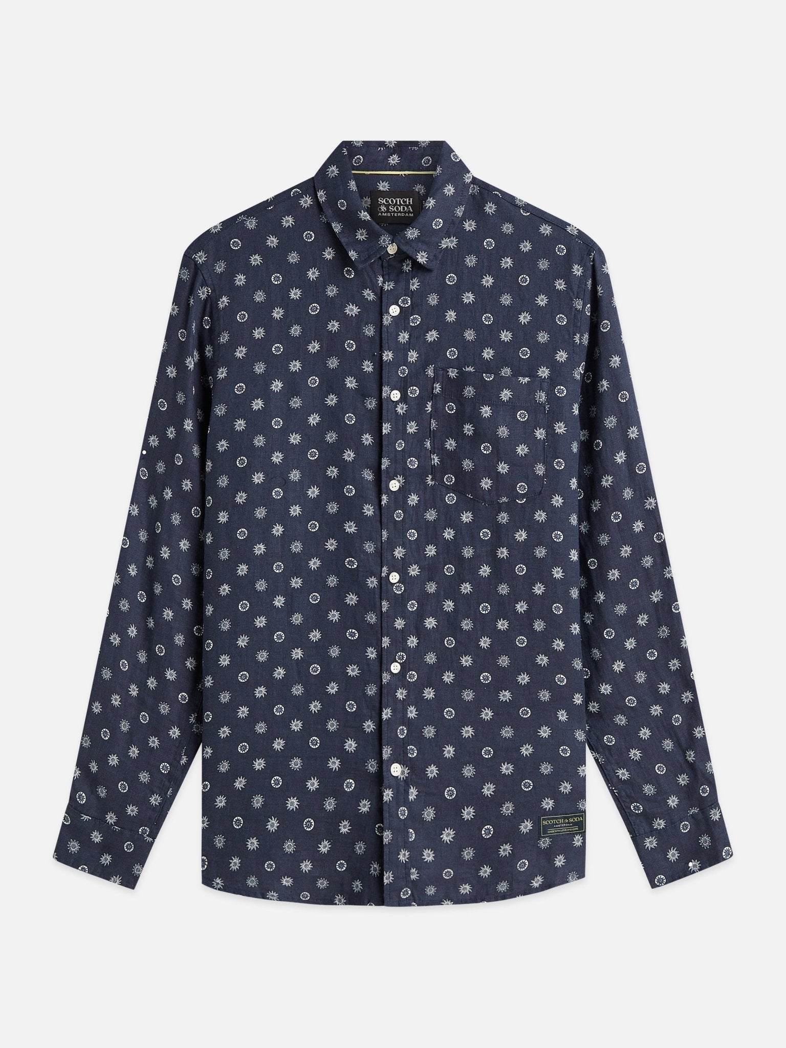 Printed Linen Regular-Fit Shirt - Scotch & Soda South Africa