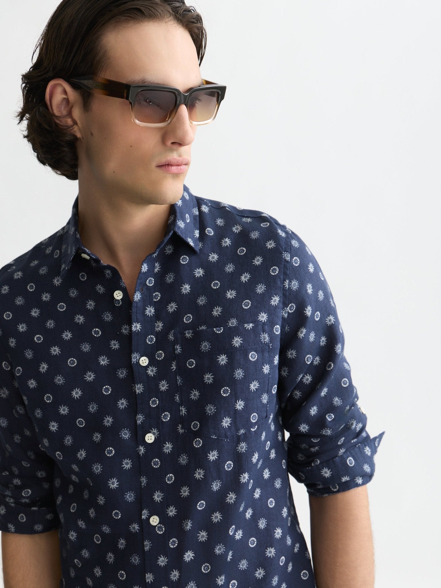 Printed Linen Regular-Fit Shirt - Scotch & Soda South Africa