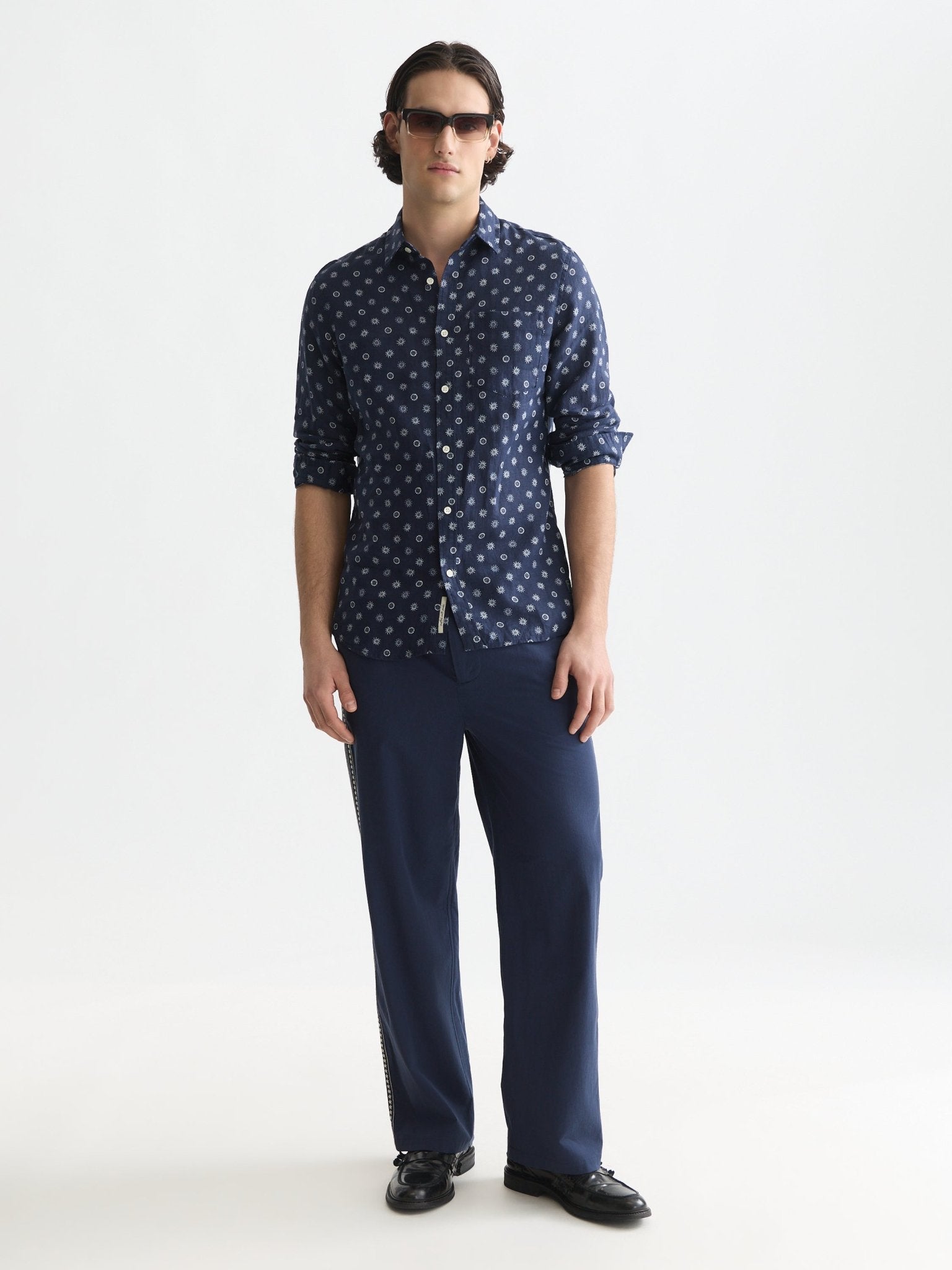Printed Linen Regular-Fit Shirt - Scotch & Soda South Africa