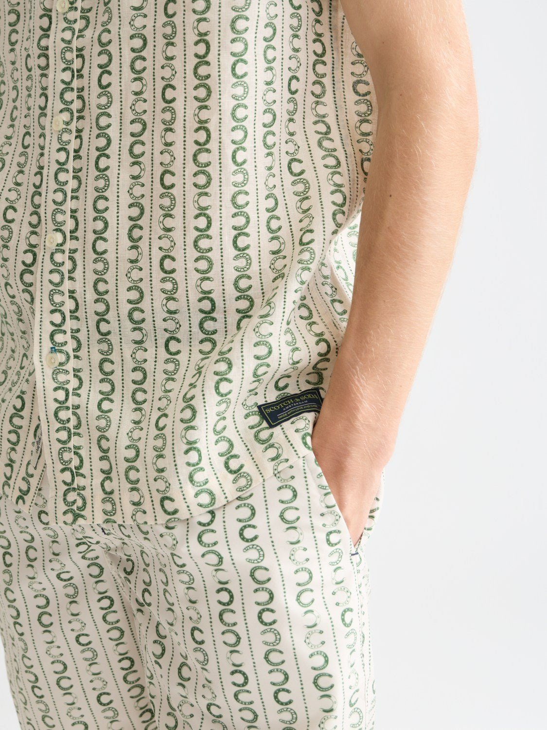 Printed Linen Regularfit Shortsleeved Shirt - Scotch & Soda South Africa