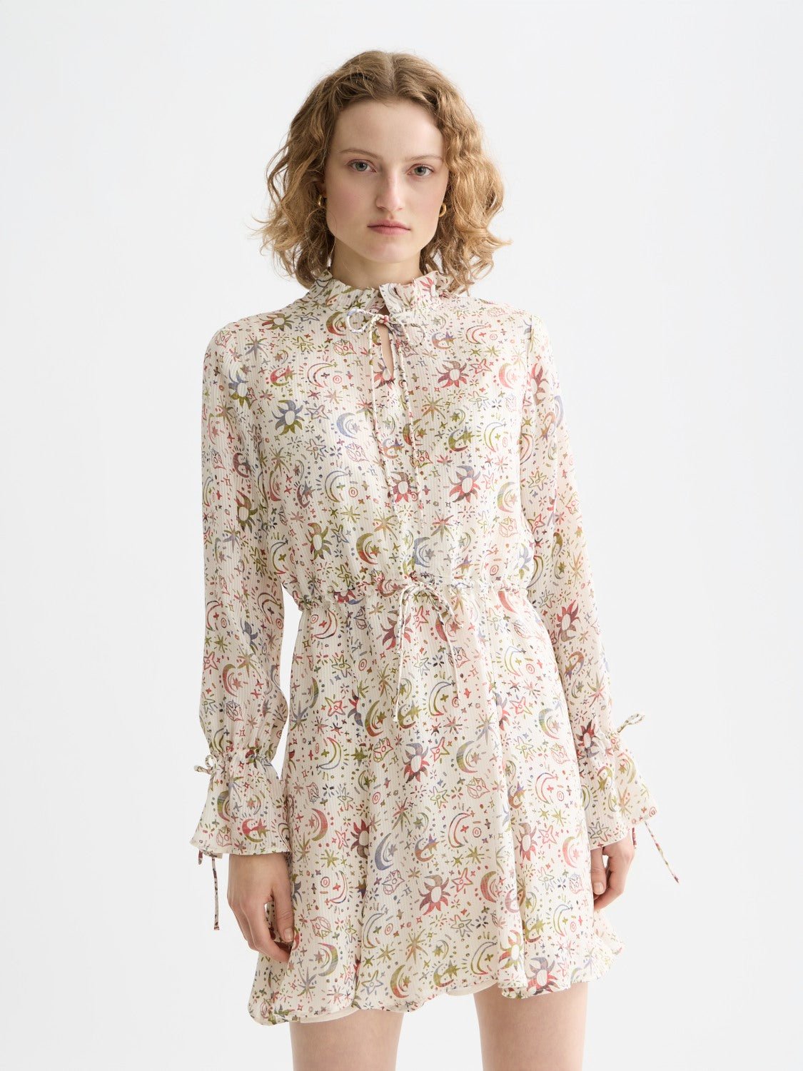Printed Long Sleeve Mini Dress - Scotch & Soda South Africa