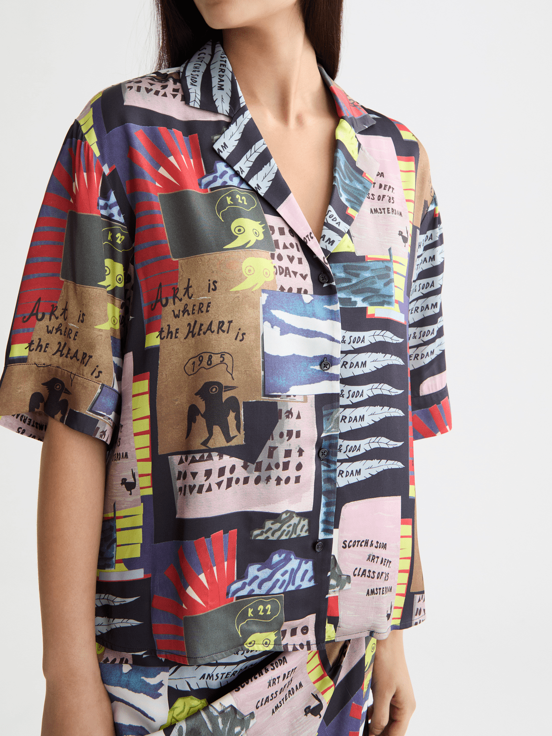 Printed Short Sleeve Fluid Shirt - Scotch & Soda South Africa