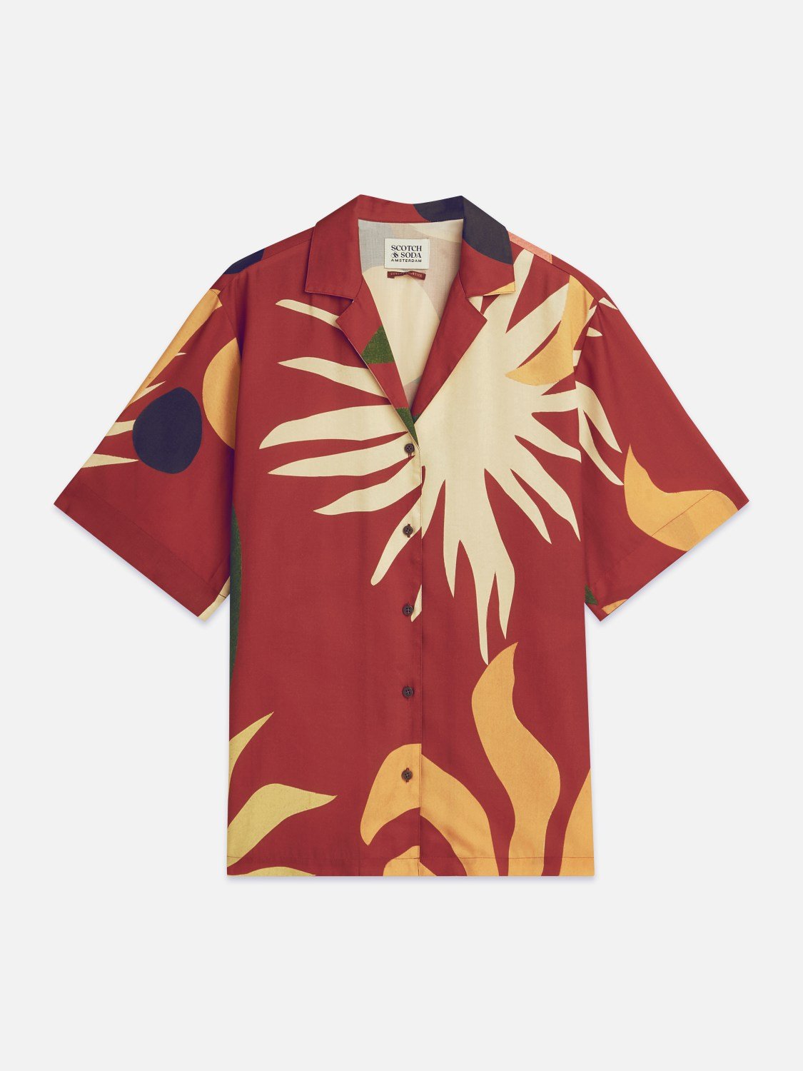 Printed Short Sleeved Relaxed Fit Shirt - Scotch & Soda South Africa
