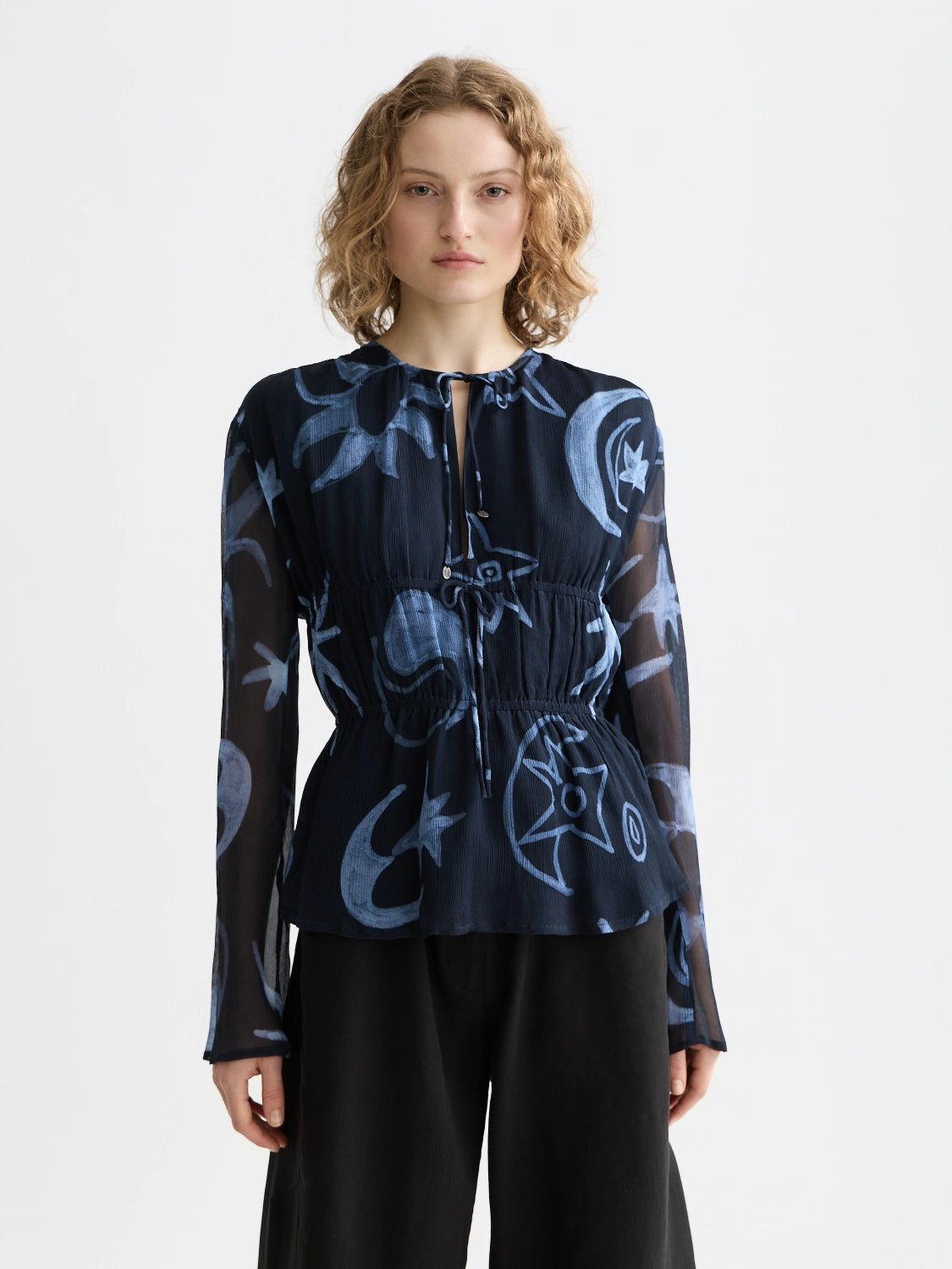 Printed Top With Tied Front - Scotch & Soda South Africa
