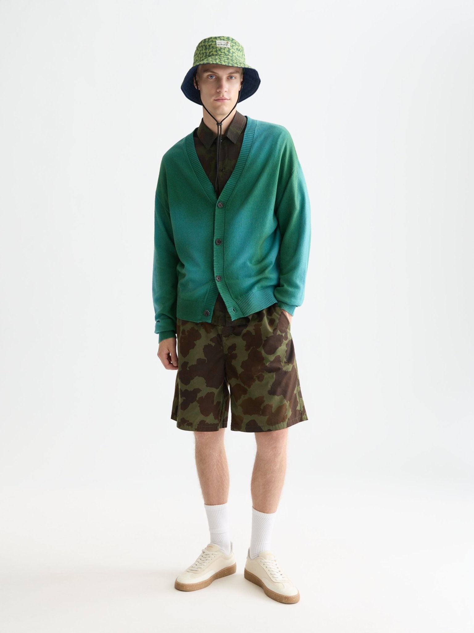 Printed Washed Poplin Loose Fit Bermuda Shorts - Scotch & Soda South Africa