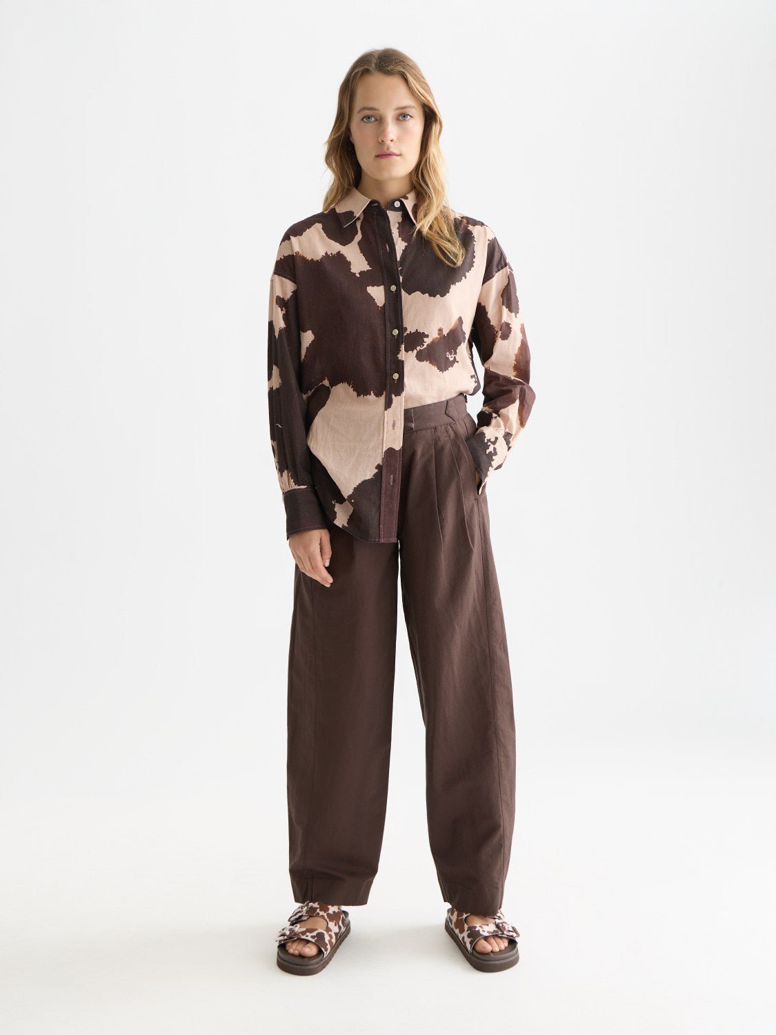 Quinn - Mid Rise Wide Leg Linen Cotton Pants - Scotch & Soda South Africa