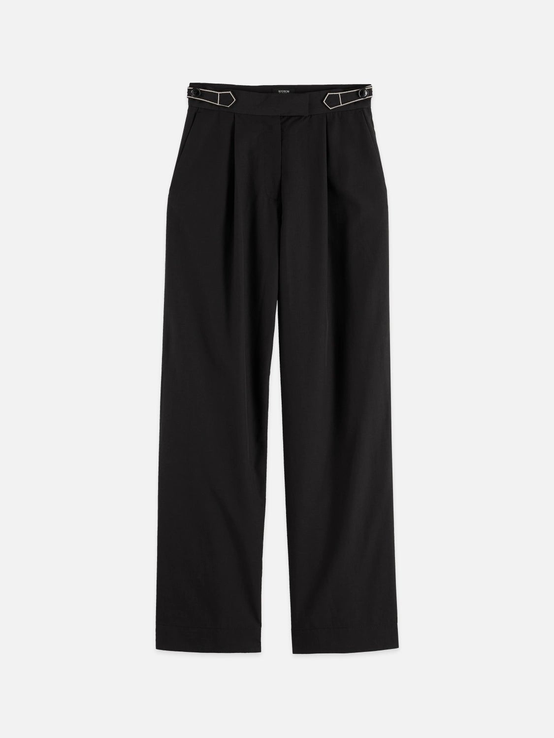 Quinn - Mid Rise Wide Leg Pants With Cross-Stitching - Scotch & Soda South Africa