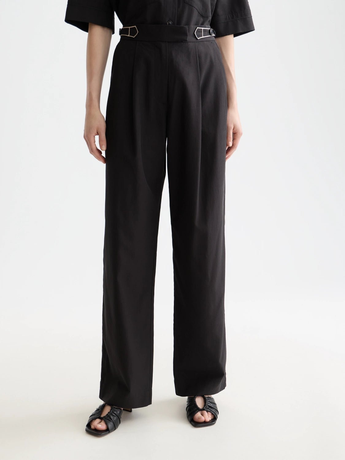 Quinn - Mid Rise Wide Leg Pants With Cross-Stitching - Scotch & Soda South Africa