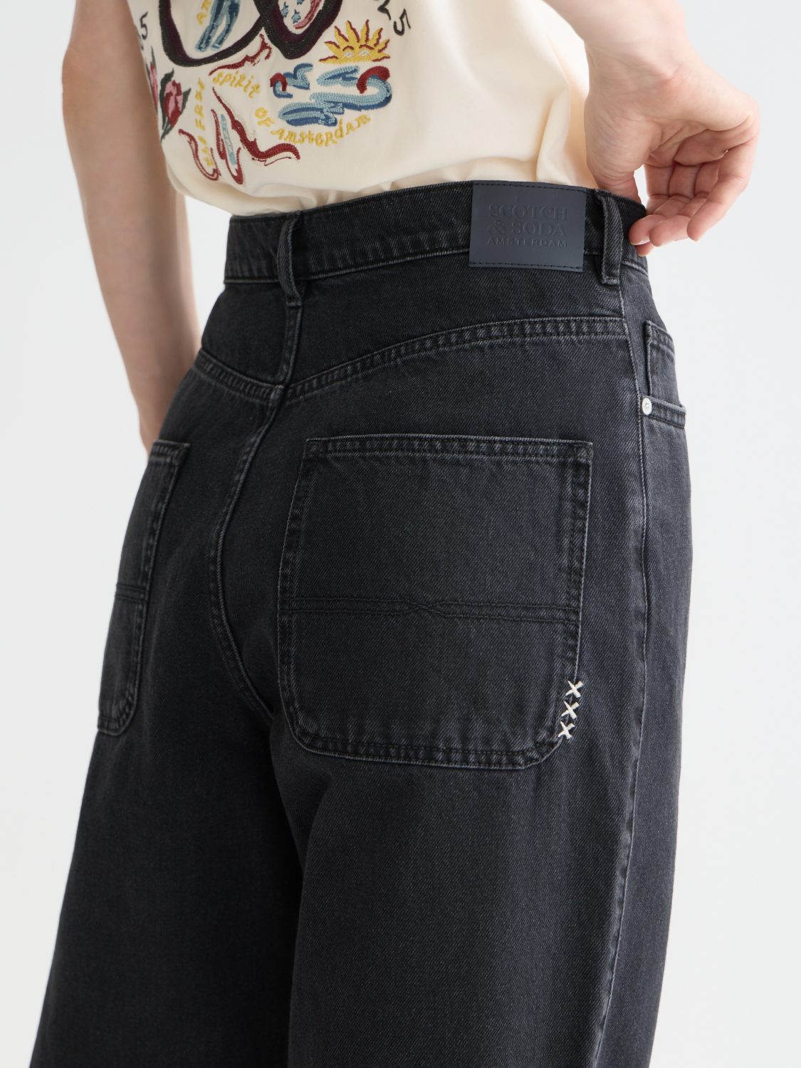Raine High Rise Wide Leg — Black Sun - Scotch & Soda South Africa