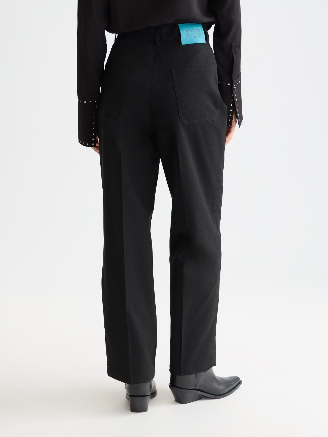 Raine - Studded High Rise Wide Leg Pants - Scotch & Soda South Africa