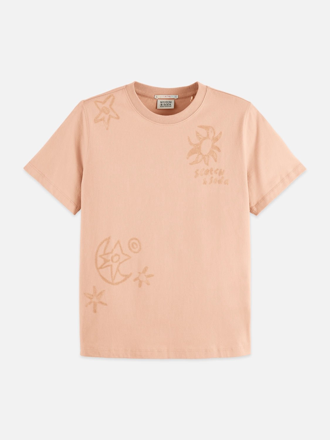 Regular Fit T-Shirt With Flock Print - Scotch & Soda South Africa