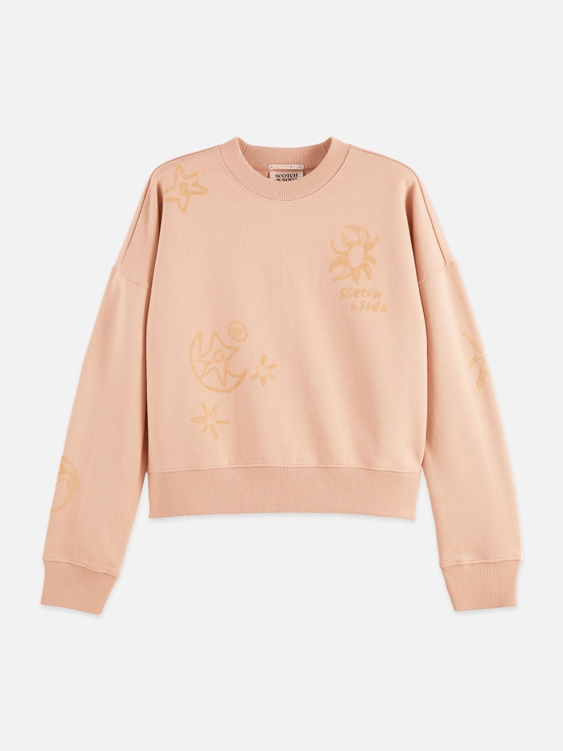 Relaxed Fit Sweatshirt With Flock Print - Scotch & Soda South Africa