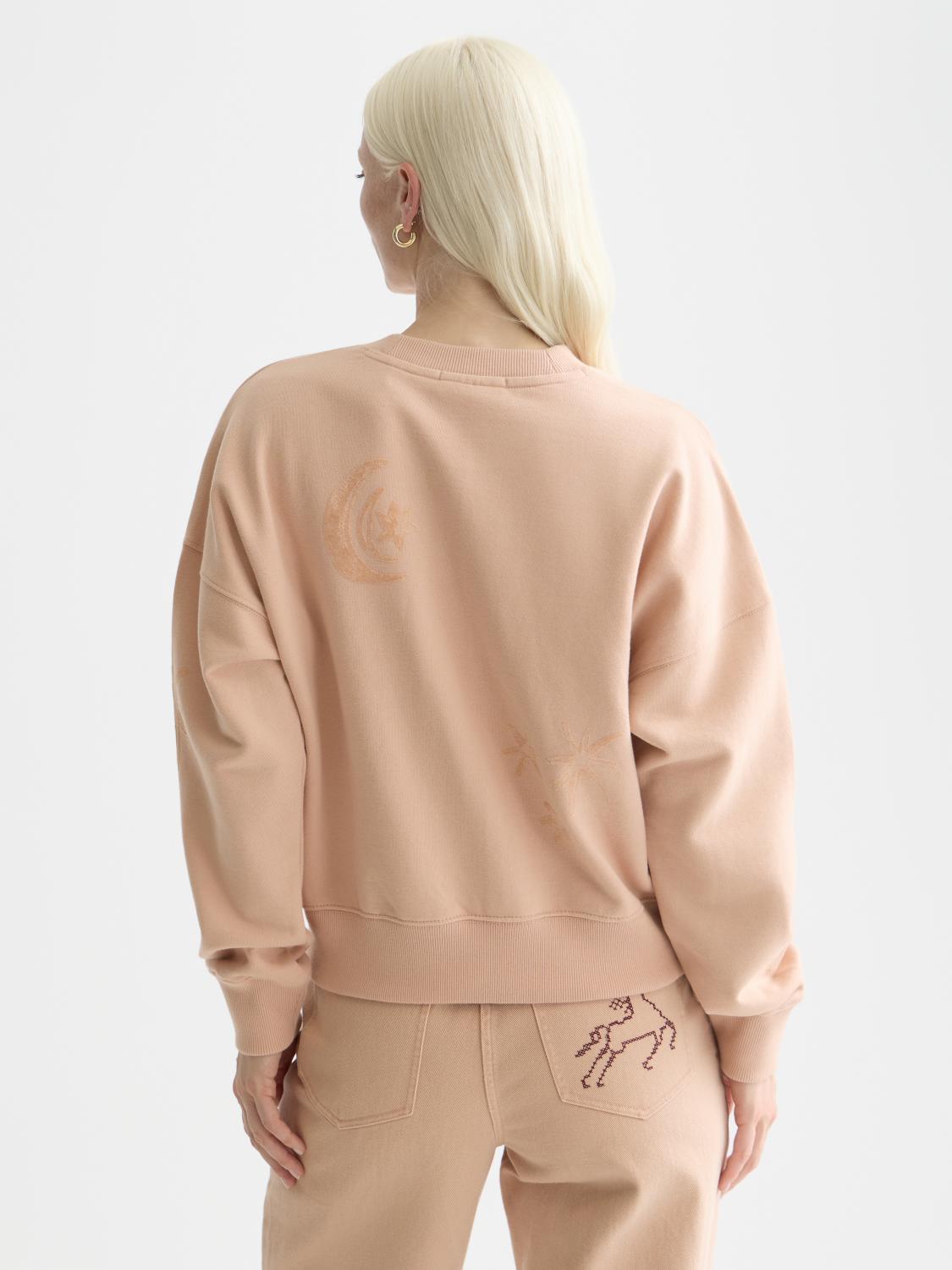 Relaxed Fit Sweatshirt With Flock Print - Scotch & Soda South Africa