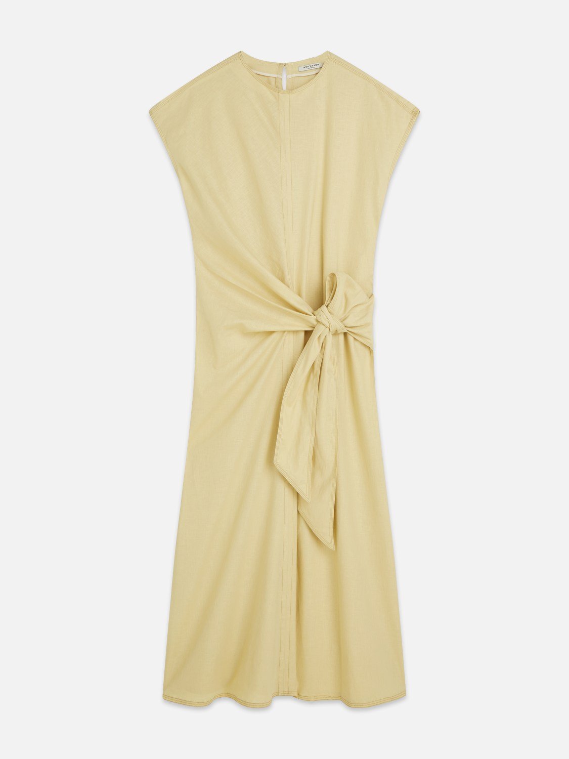 Relaxed Linen Blend Ankle Length Tie Dress - Scotch & Soda South Africa