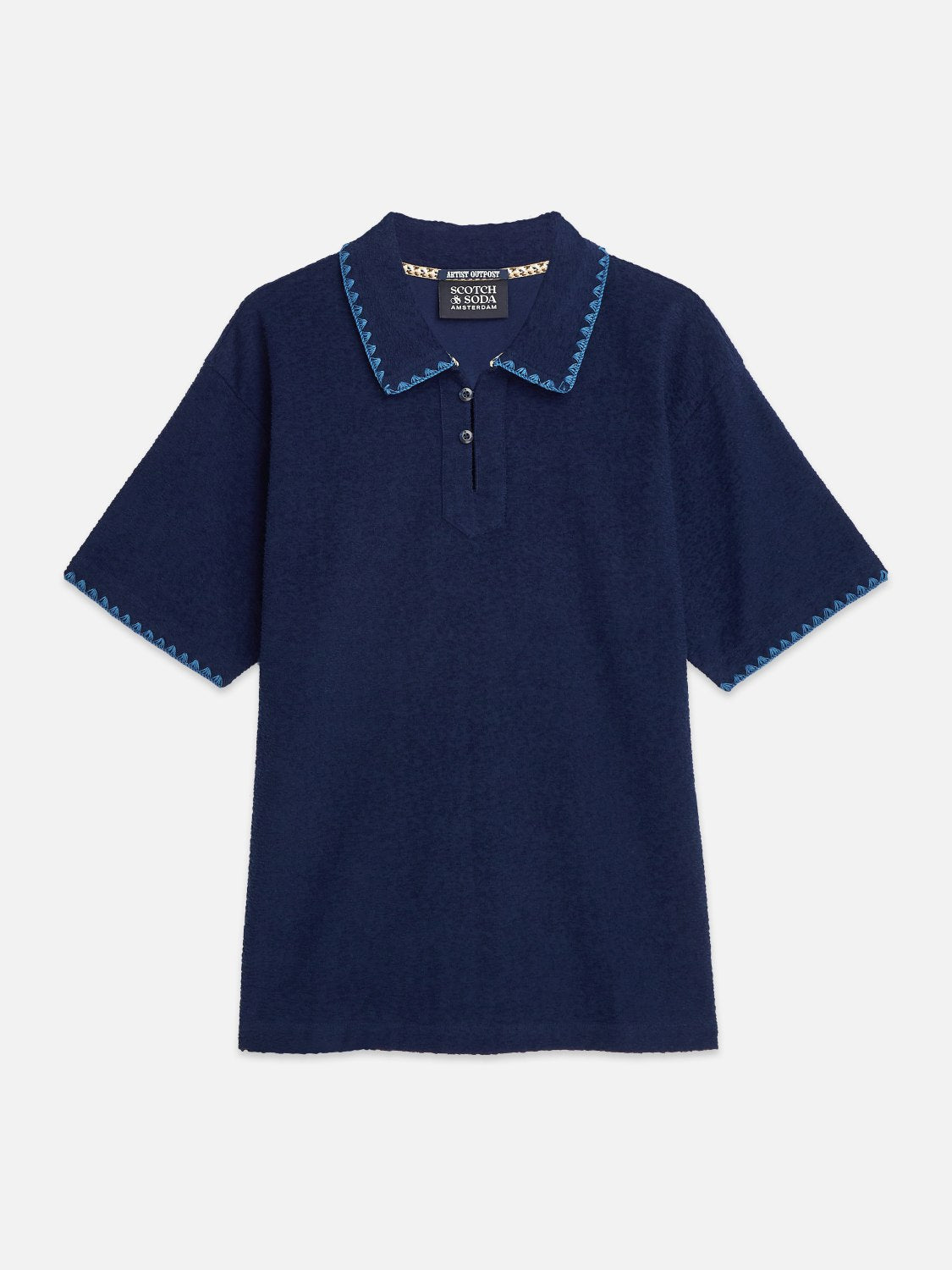 Relaxedfit Jacquard Towelling Polo - Scotch & Soda South Africa