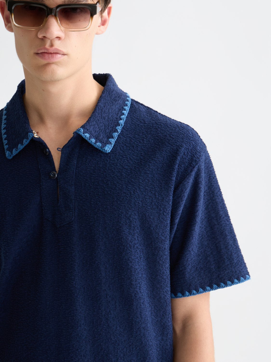 Relaxedfit Jacquard Towelling Polo - Scotch & Soda South Africa