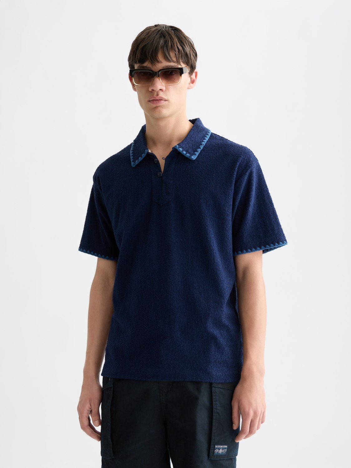 Relaxedfit Jacquard Towelling Polo - Scotch & Soda South Africa