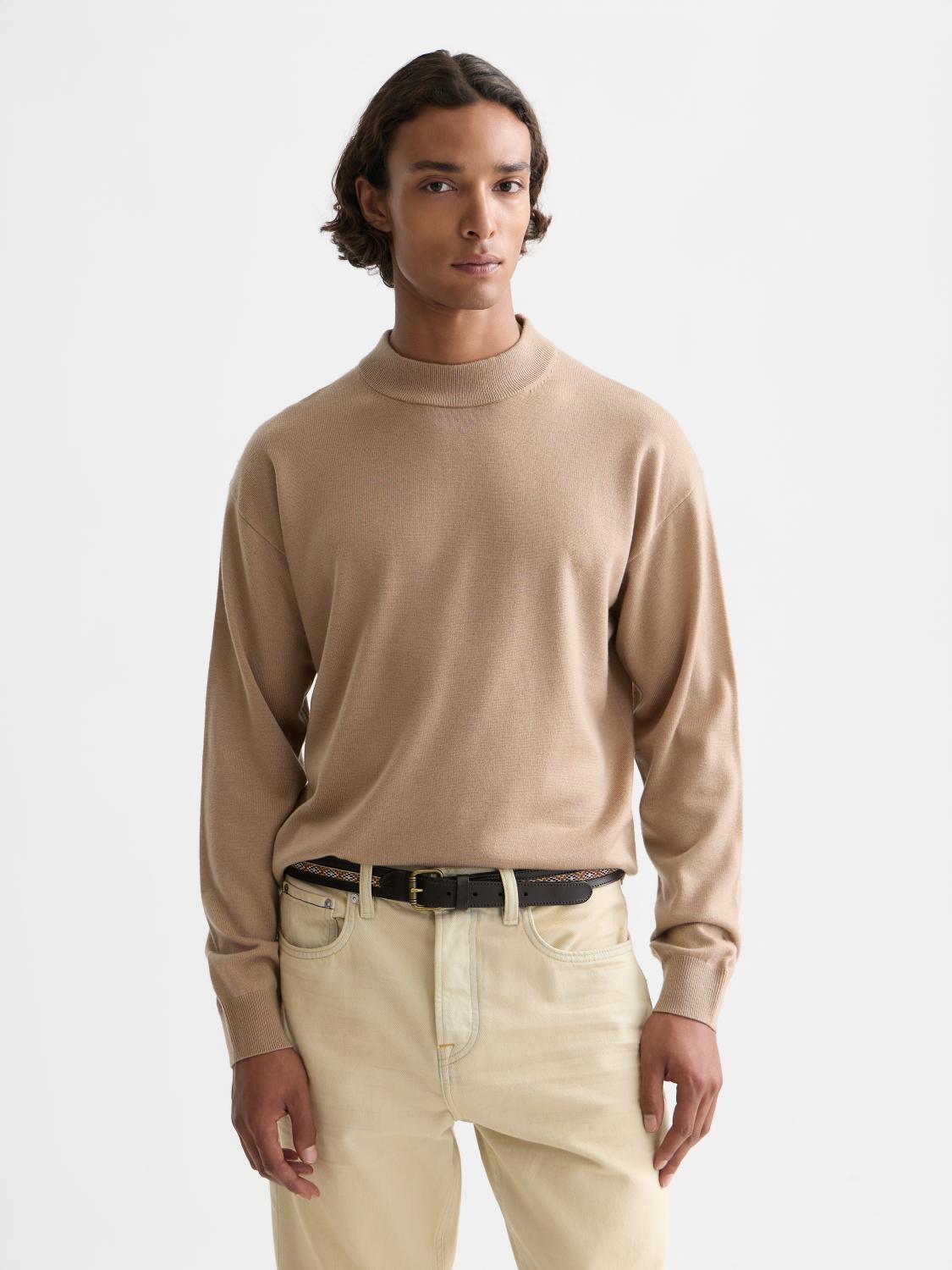 Seasonal Core Dropped Shoulder Mock Neck - Scotch & Soda South Africa