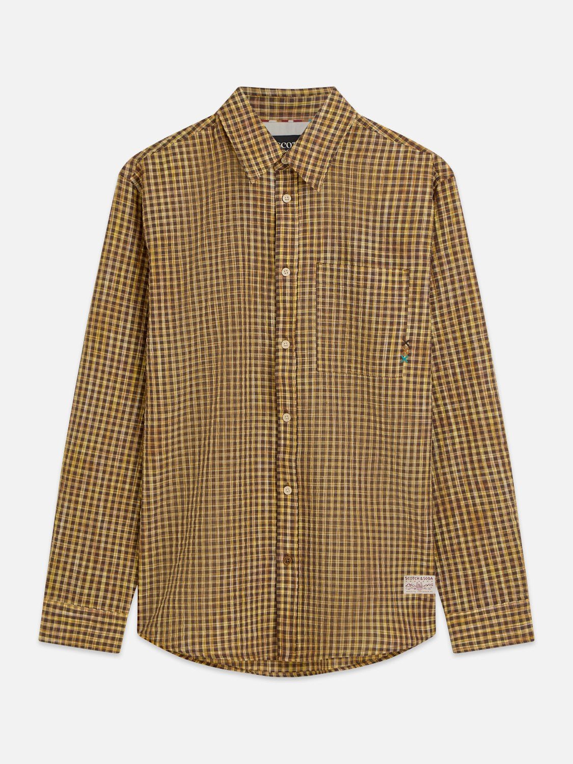 Seersucker Micro Check Relaxedfit Shirt - Scotch & Soda South Africa